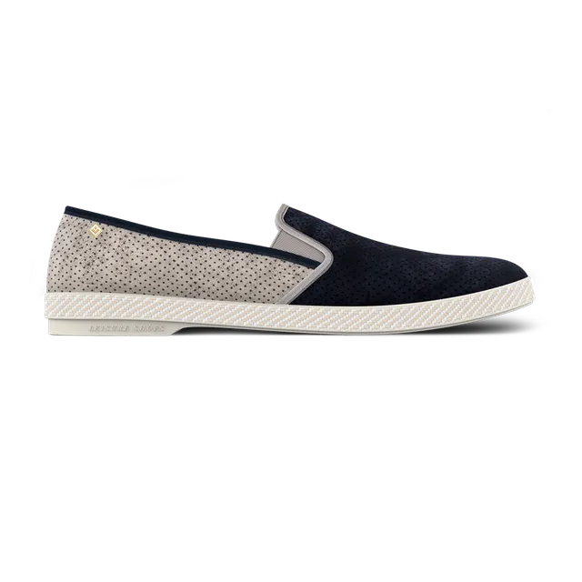 Rivieras Classic Daim Match espadrilles gris marine daim