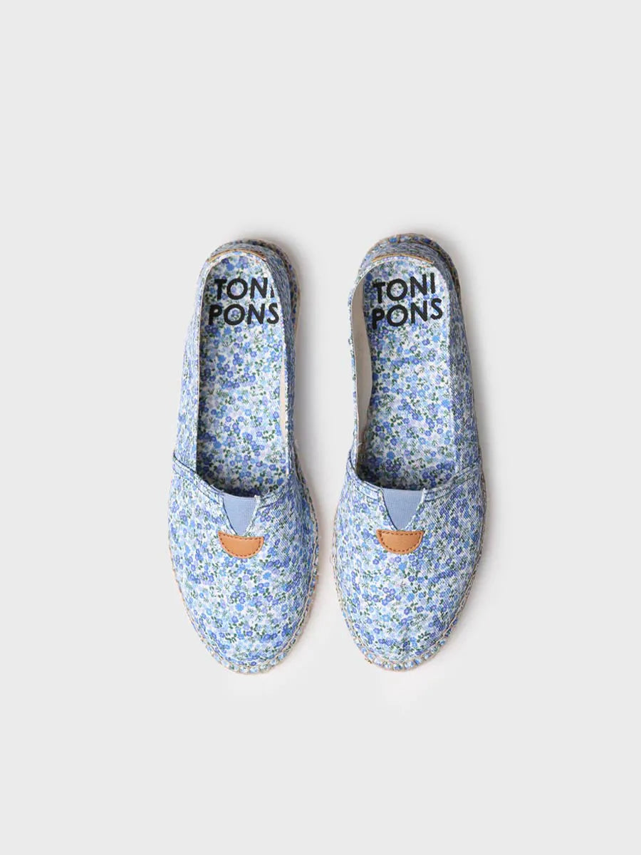 Toni Pons Blanes-AP espadrilles plates toile bleues vegan