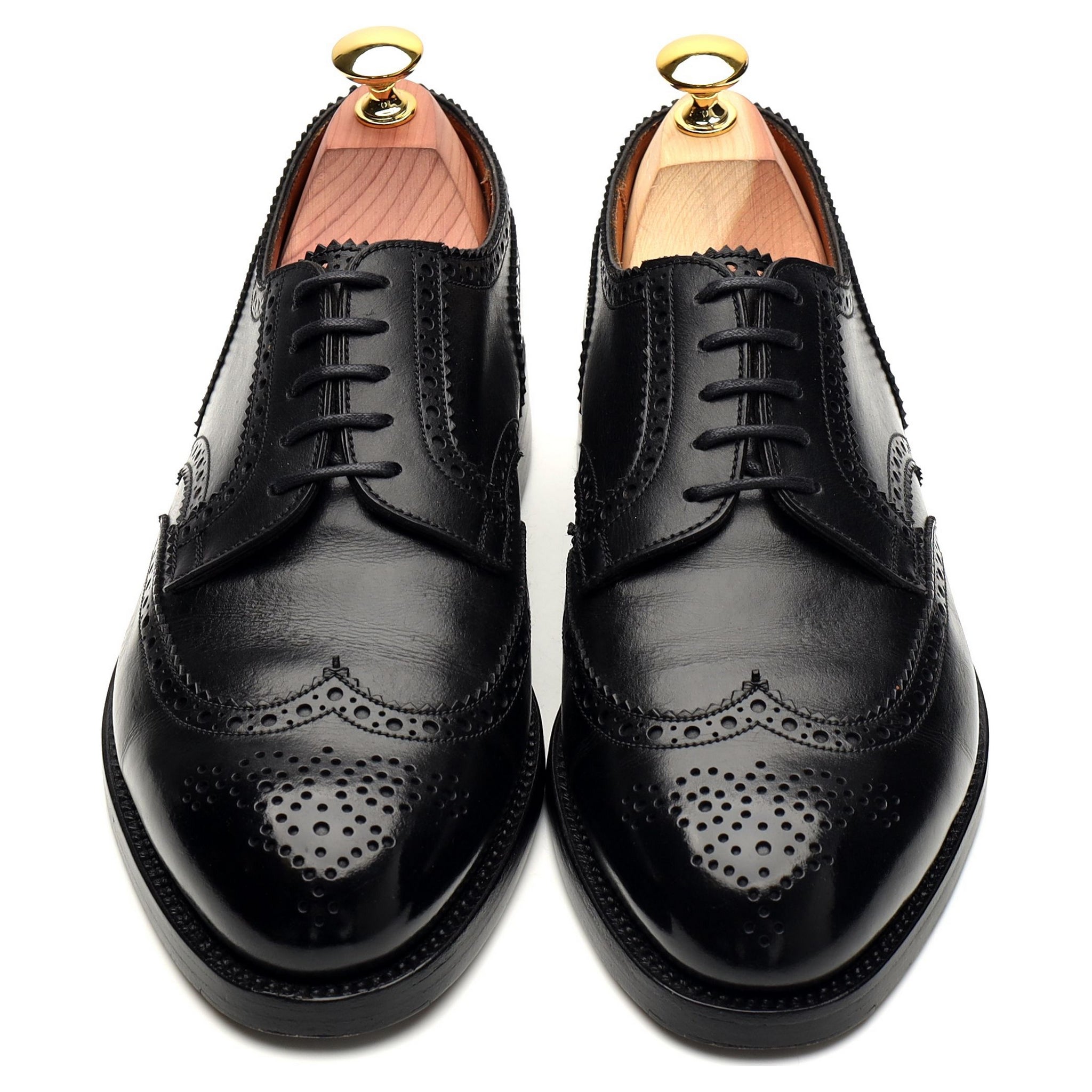J.M. Weston derbies brogue cuir noir UK 7.5