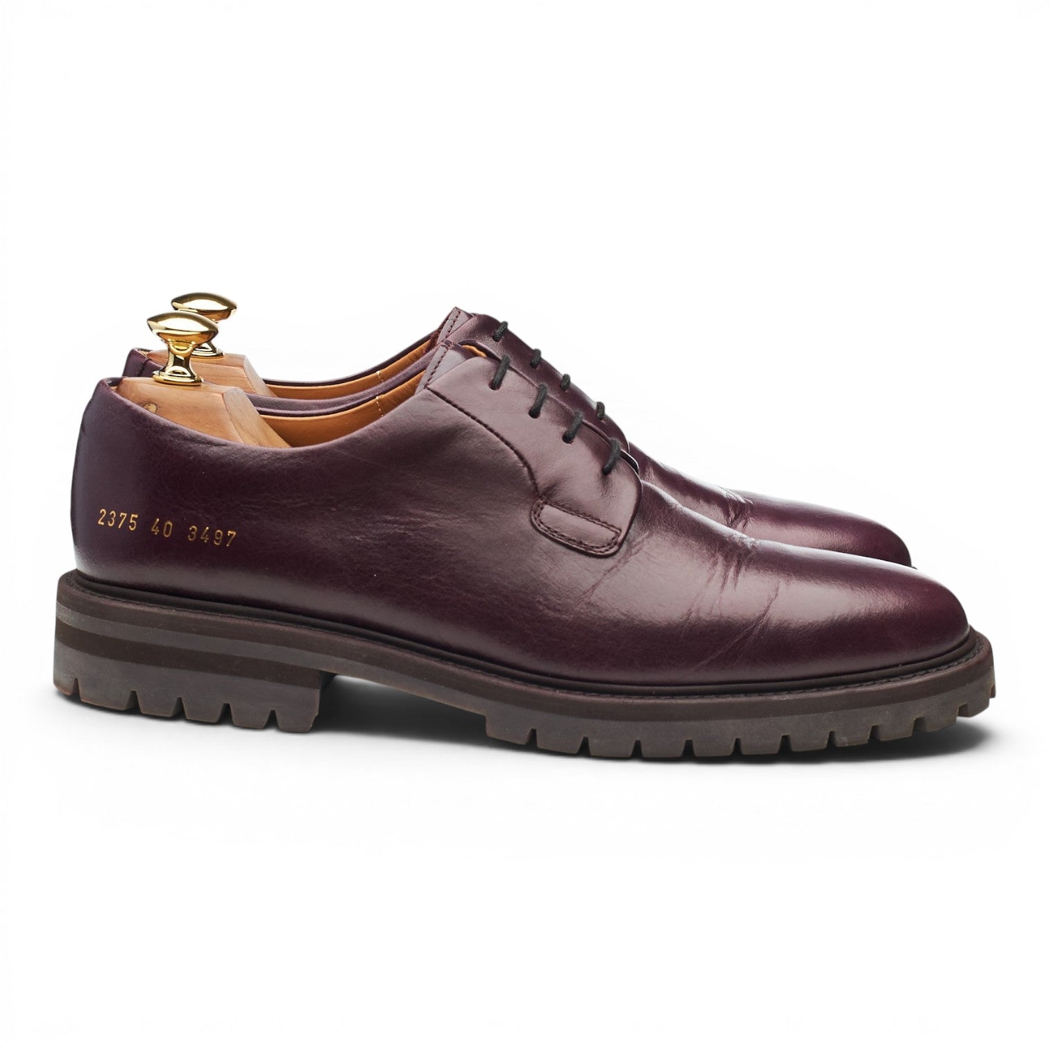 Common Projects derby cuir bordeaux pointure UK 6