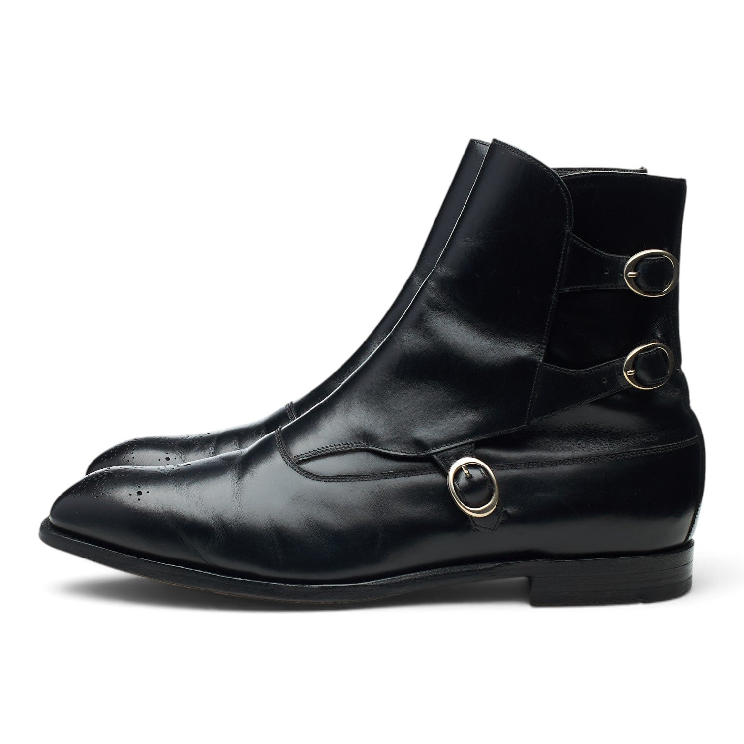 Barker Black Lavenum bottes cuir noir 9 UK boucles