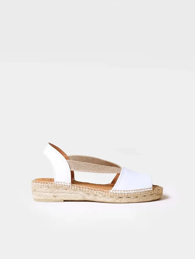 Toni Pons Etna sandale cuir plate blanc élastique