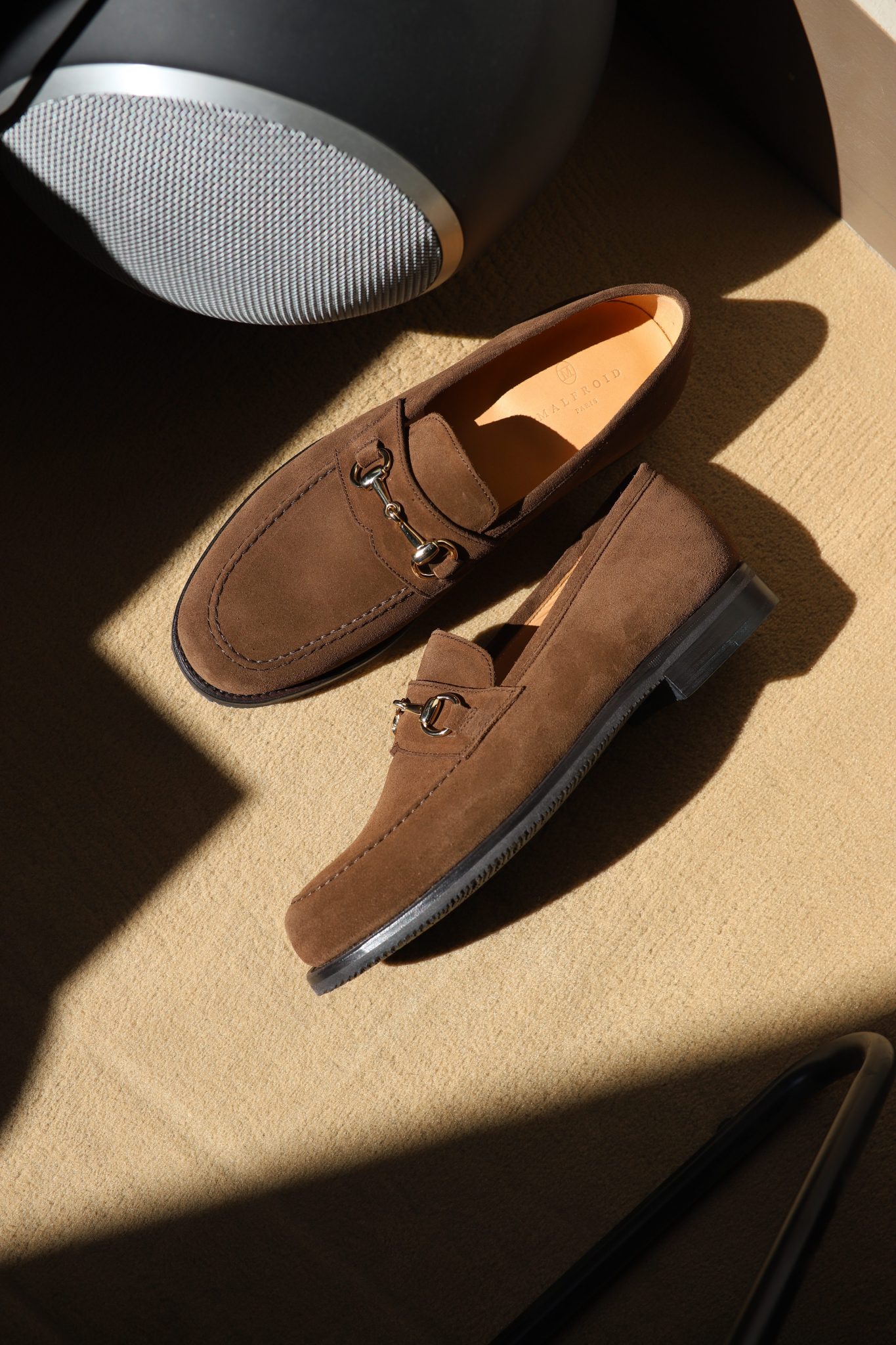 Malfroid Passy horsebit mocassin veau velours