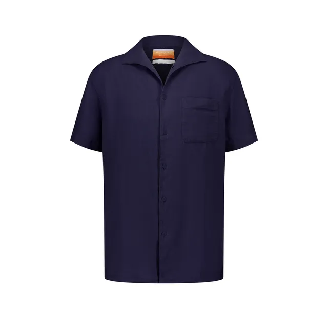 Rivieras Canaries chemise lin marine manches courtes