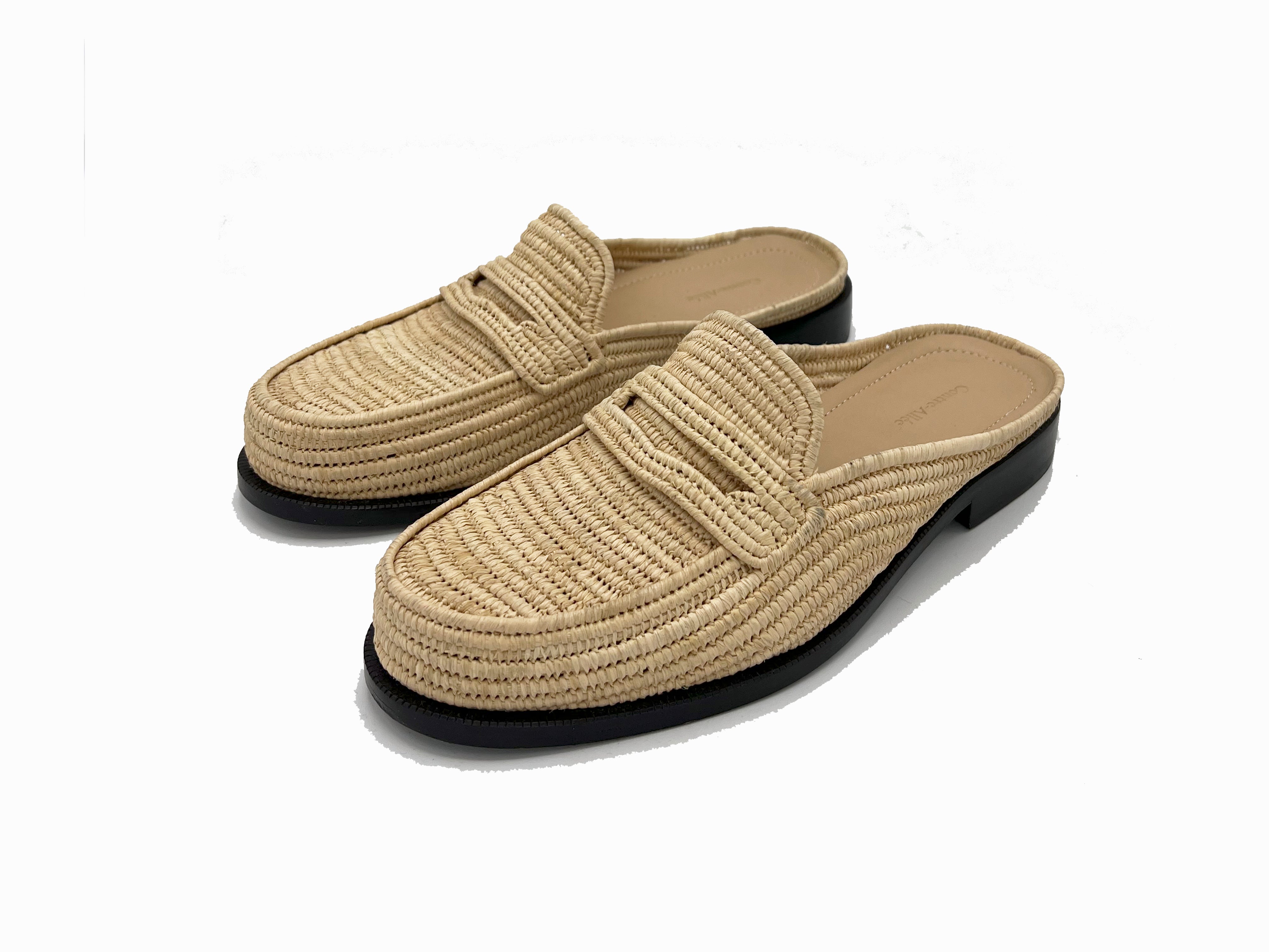 Contre-Allée Maarouf mule femme raphia naturel