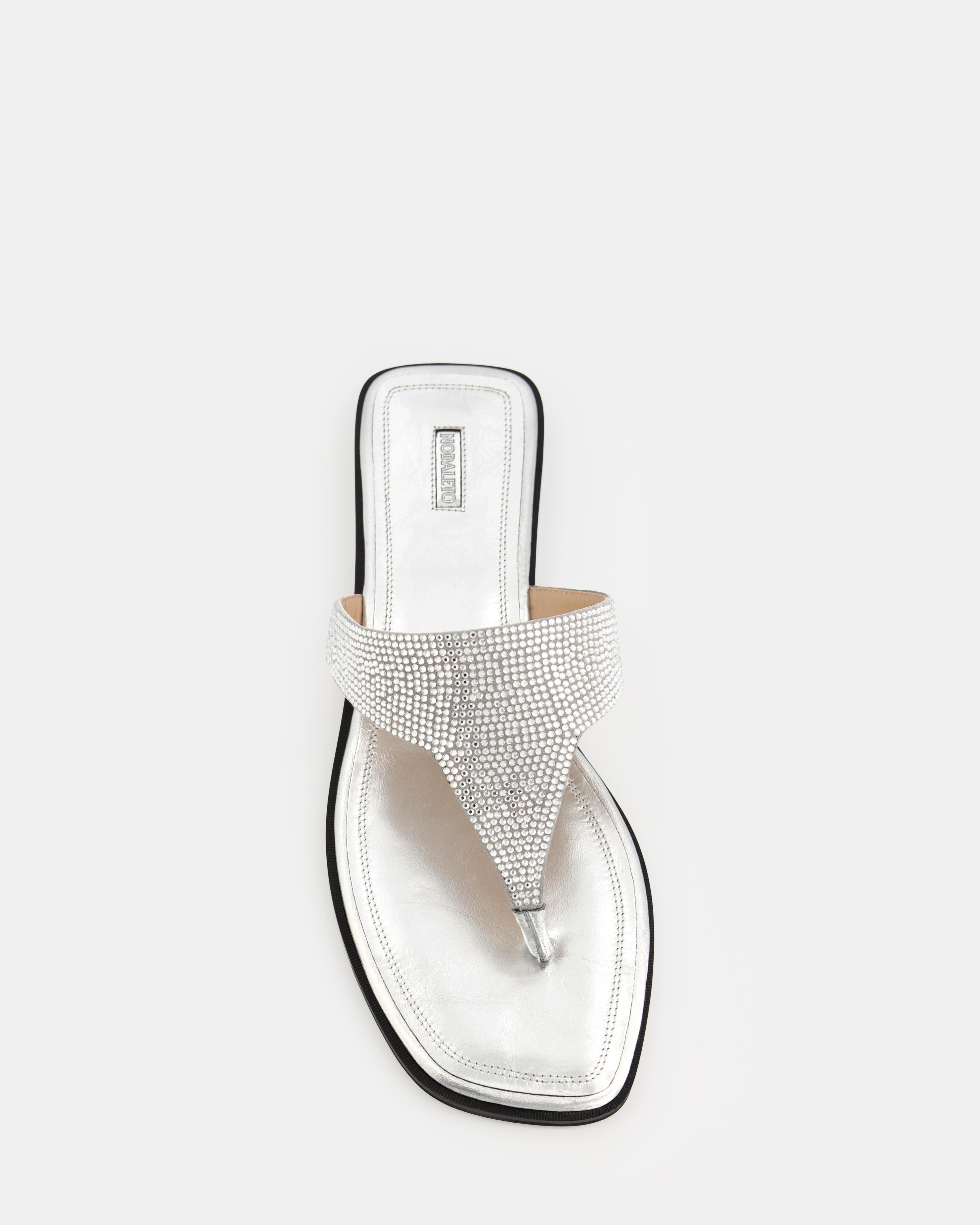 Nodaleto Bulla Nova Flat sandales argent strass plates