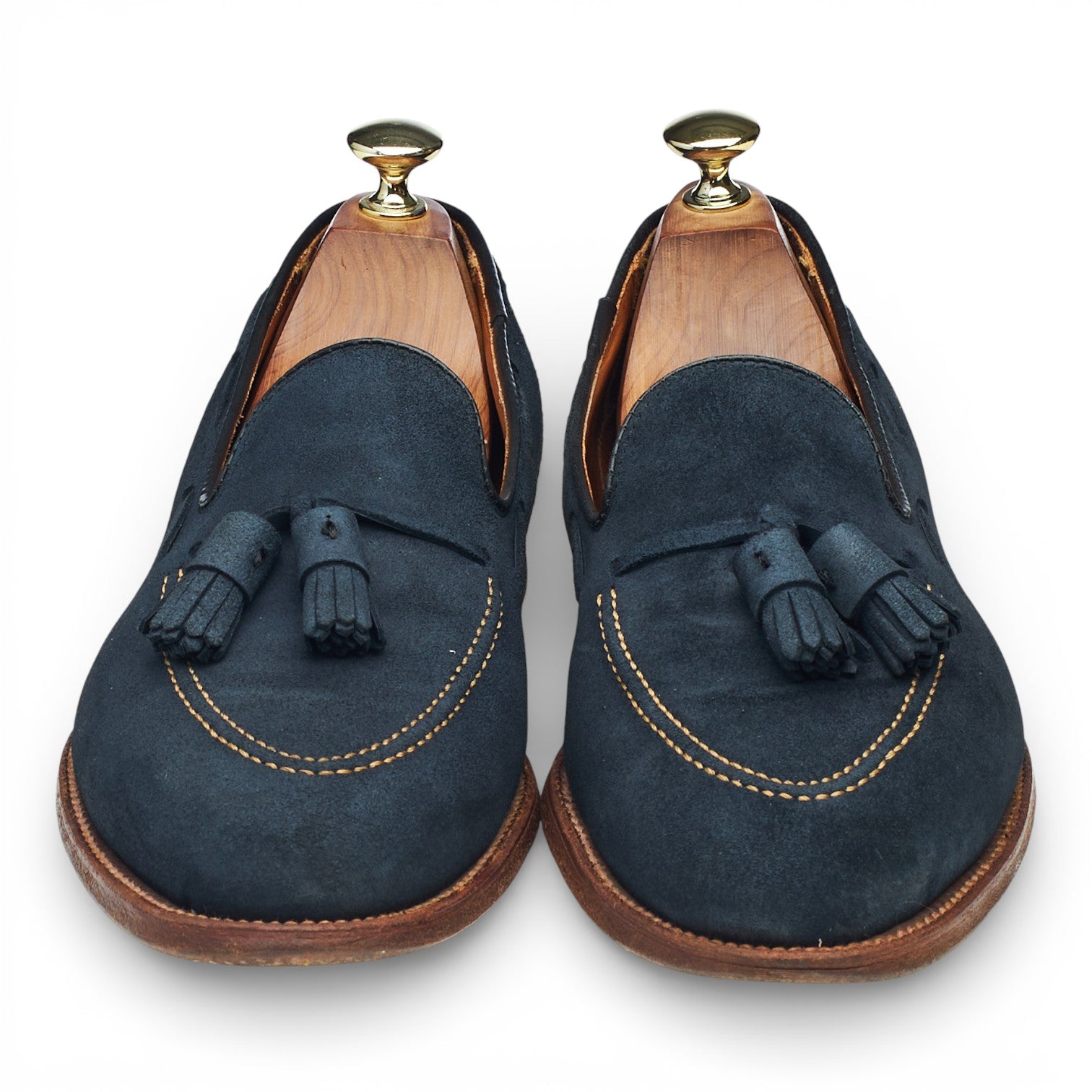 Alden 09188 mocassins daim bleu marine UK 7.5