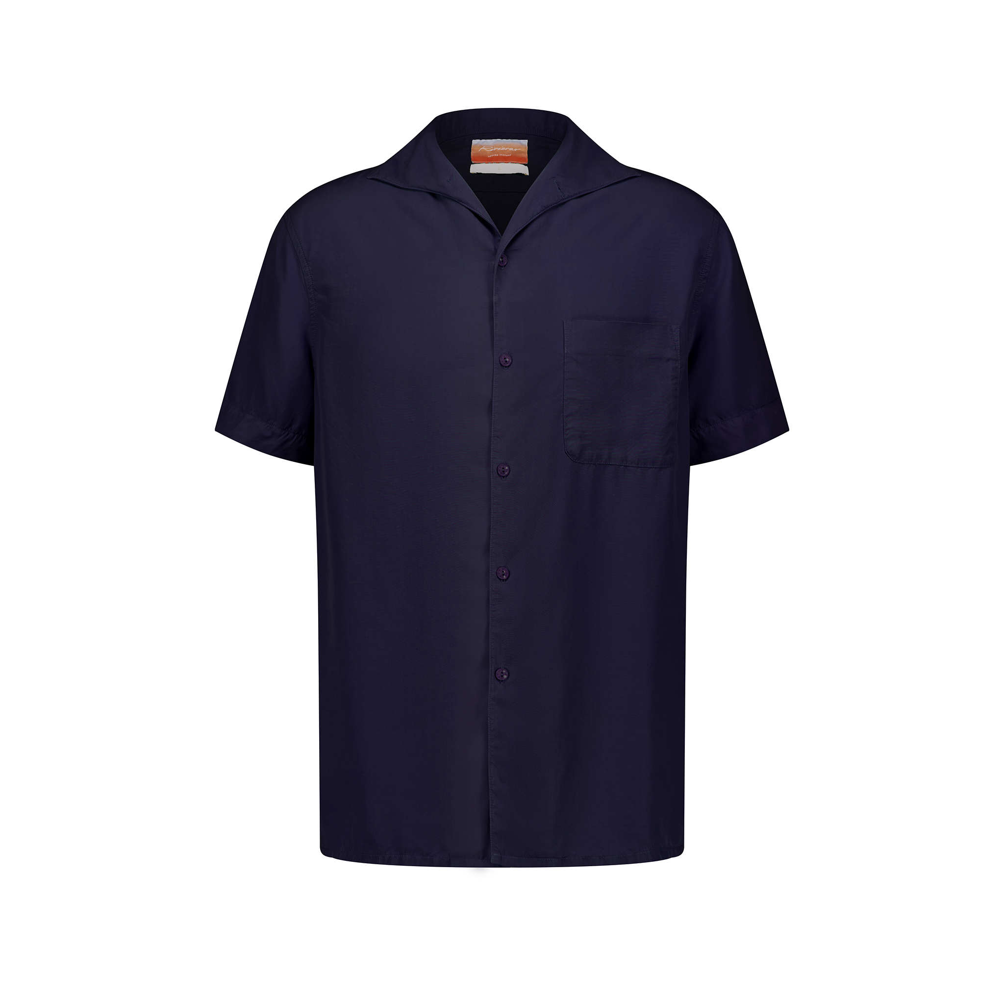 Rivieras Cadix chemise marine manches courtes lyocell