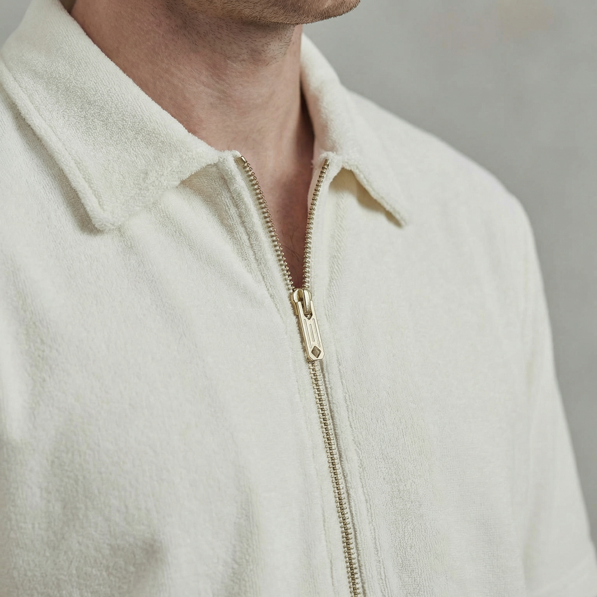 Rivieras Argelès blouson éponge écru zippé