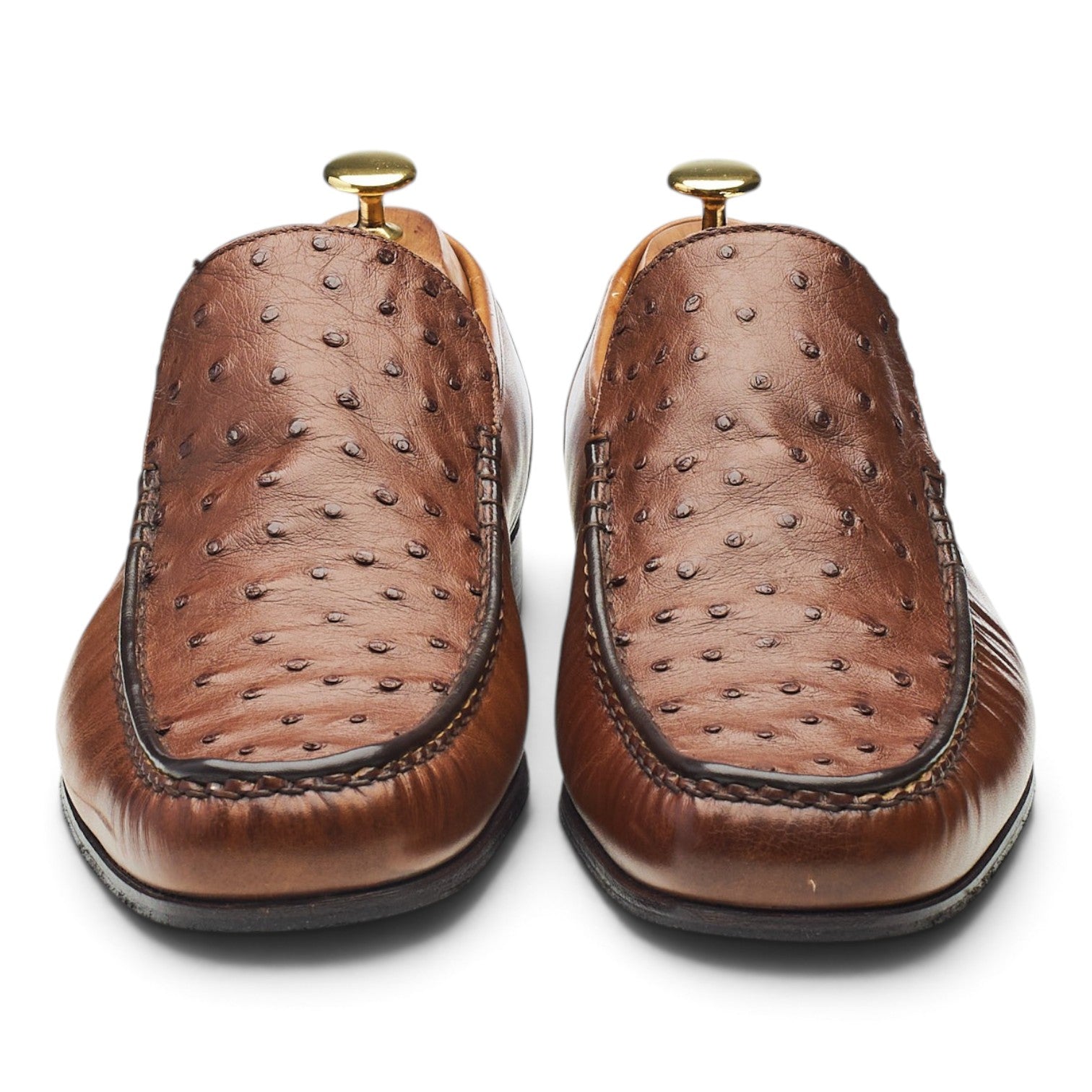 Barker Javron mocassins cuir autruche marron UK 8.5