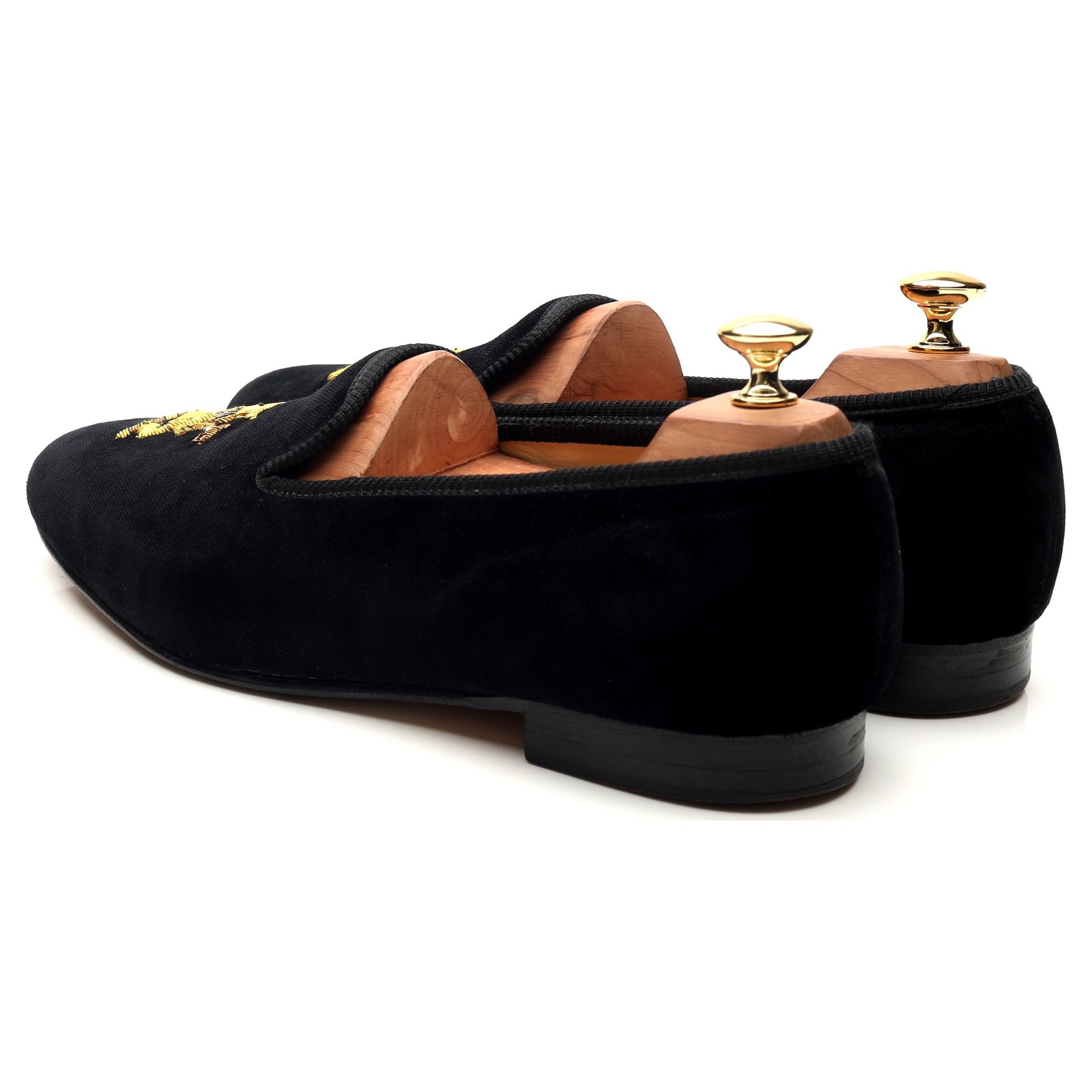 Tricker's Lion Pantoufle velours noir pointure UK 10,5