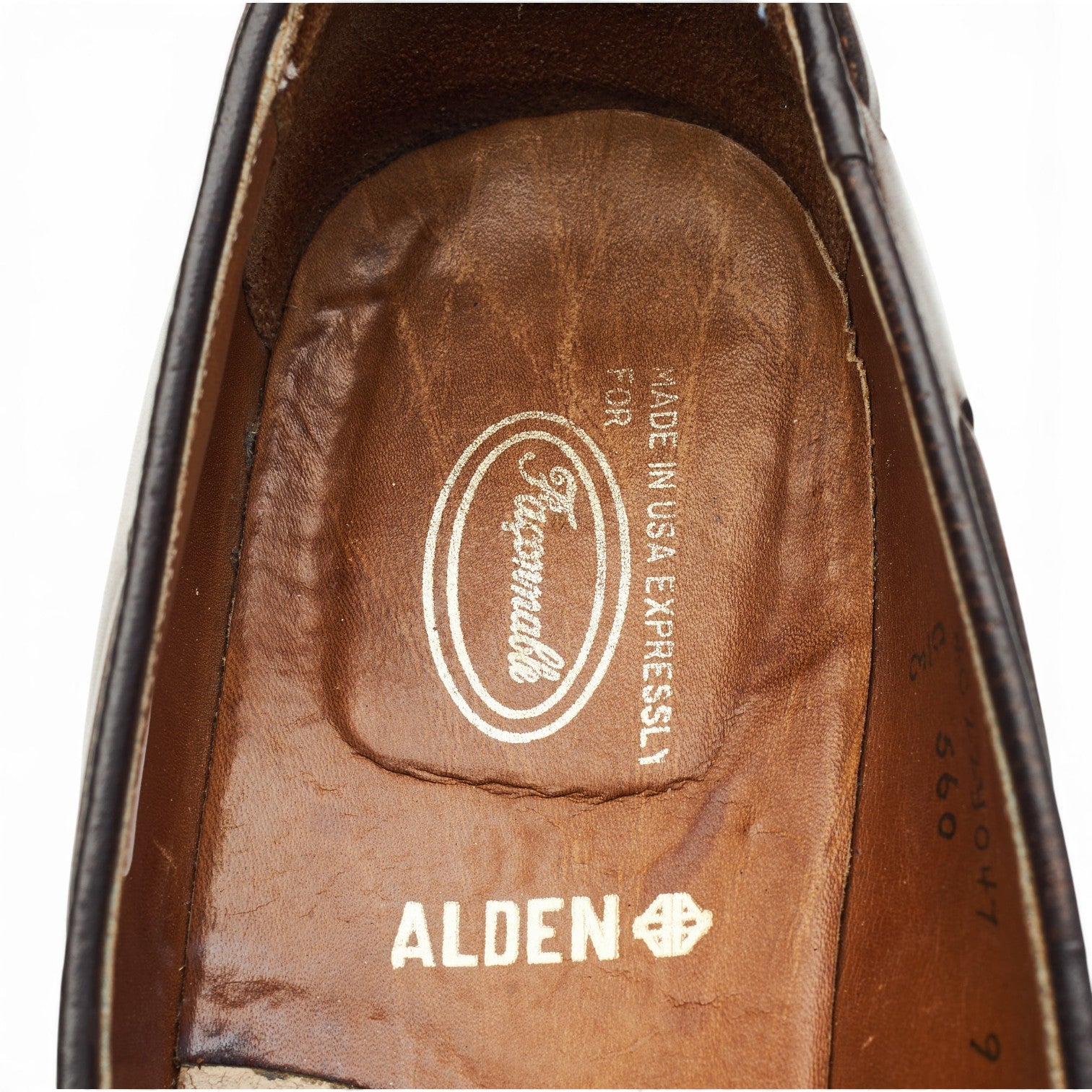 Alden 560 mocassin gland cuir marron UK 9