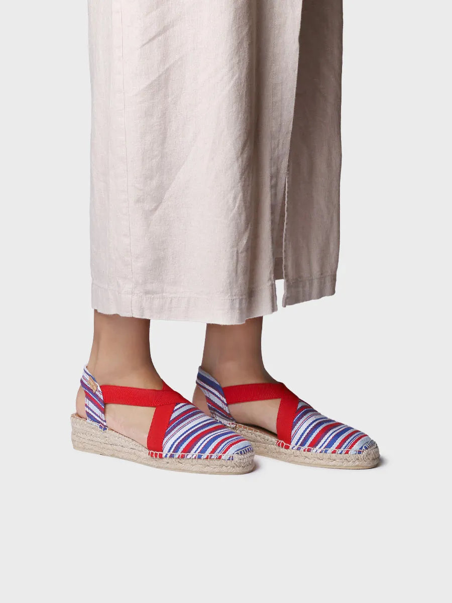 Toni Pons Vinaros espadrille compensée femme toile rayée