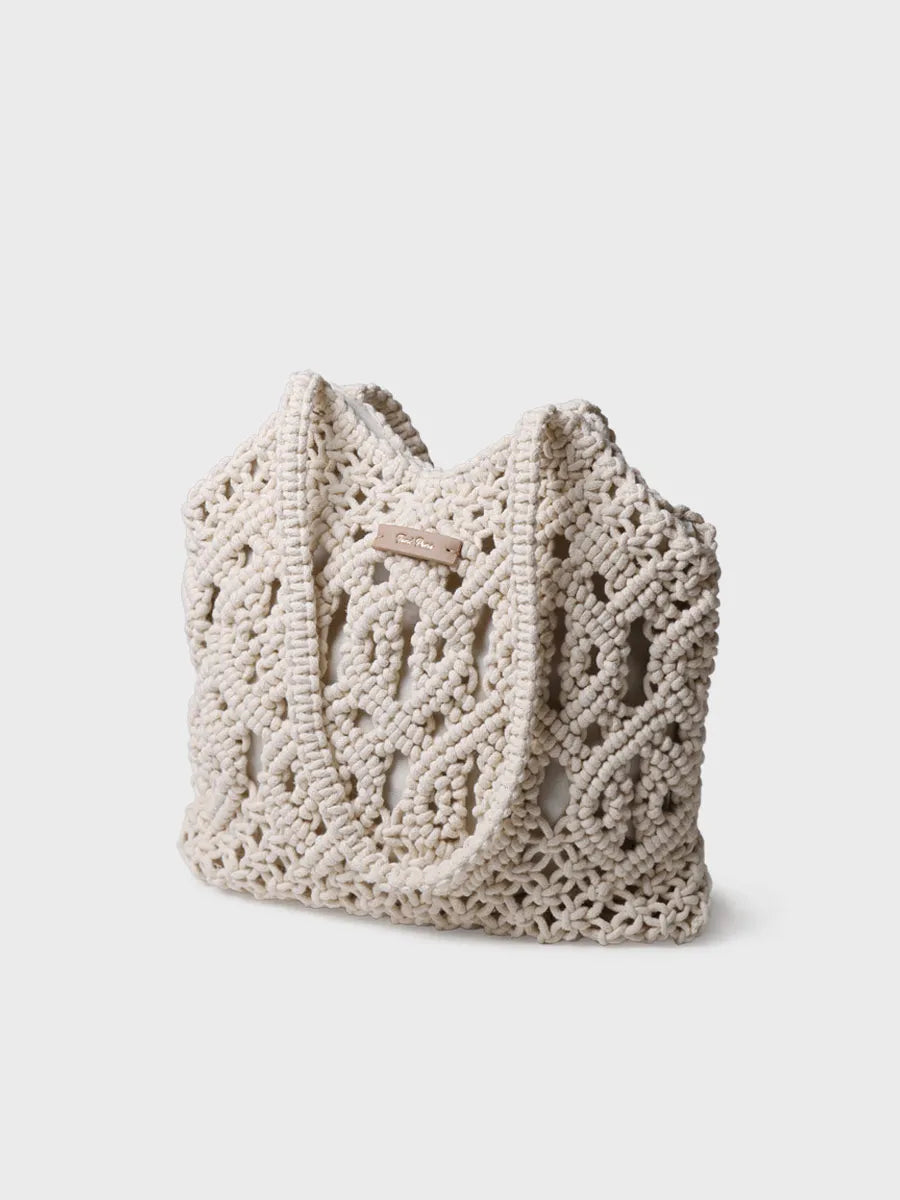 Toni Pons Marissa sac macramé écru poche intérieure