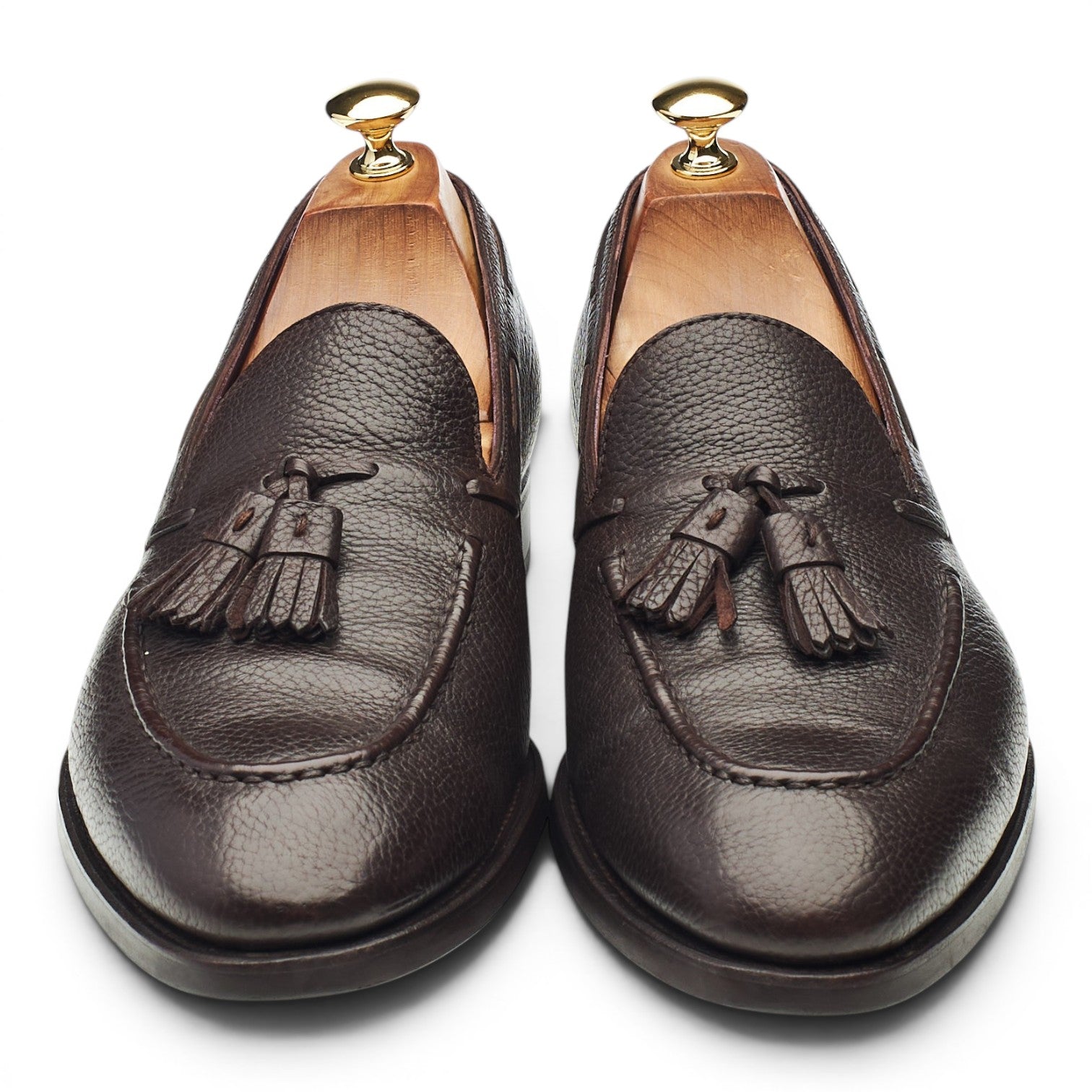 Carmina 80215 mocassin pompons cuir marron UK 9.5