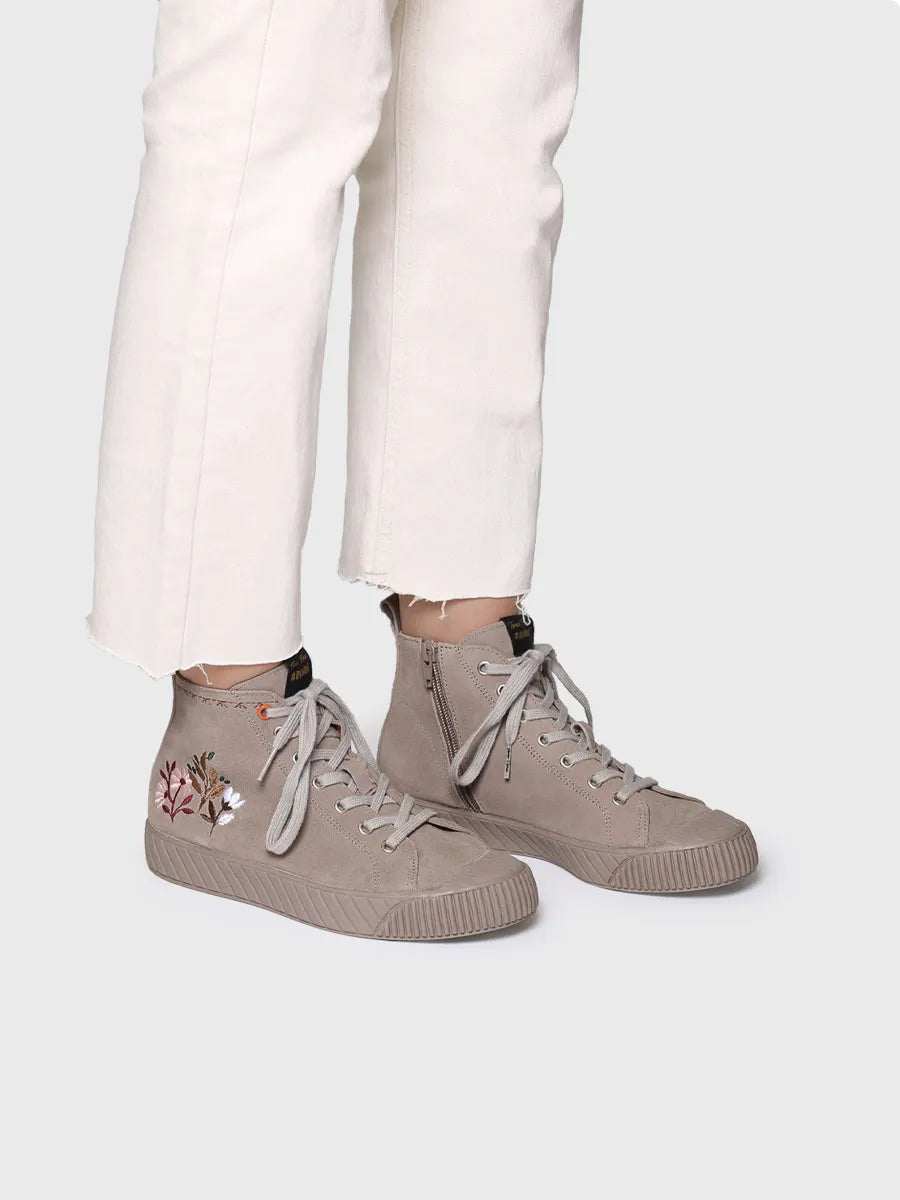 Toni Pons Gia-SF basket montante femme daim fleurs