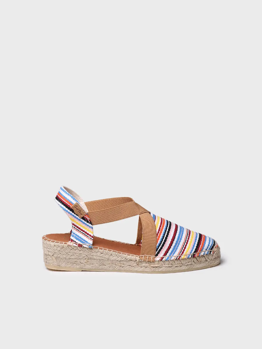 Toni Pons Vinaros espadrille toile rayée vegan 3 cm