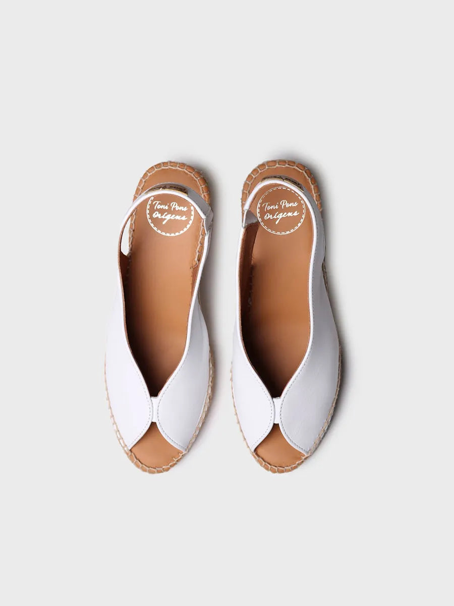 Toni Pons Laila-P espadrille cuir blanc talon 5 cm