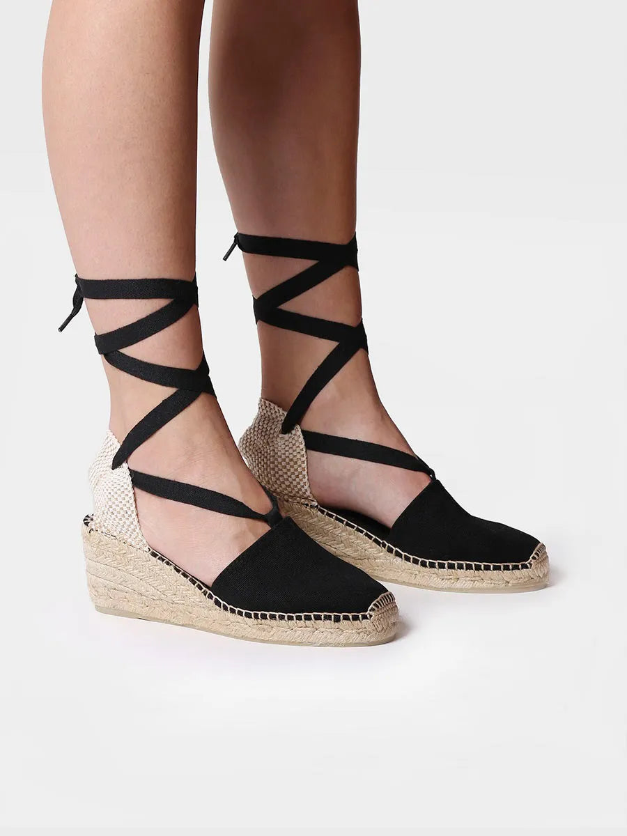 Toni Pons Valencia espadrilles toile noire compensées