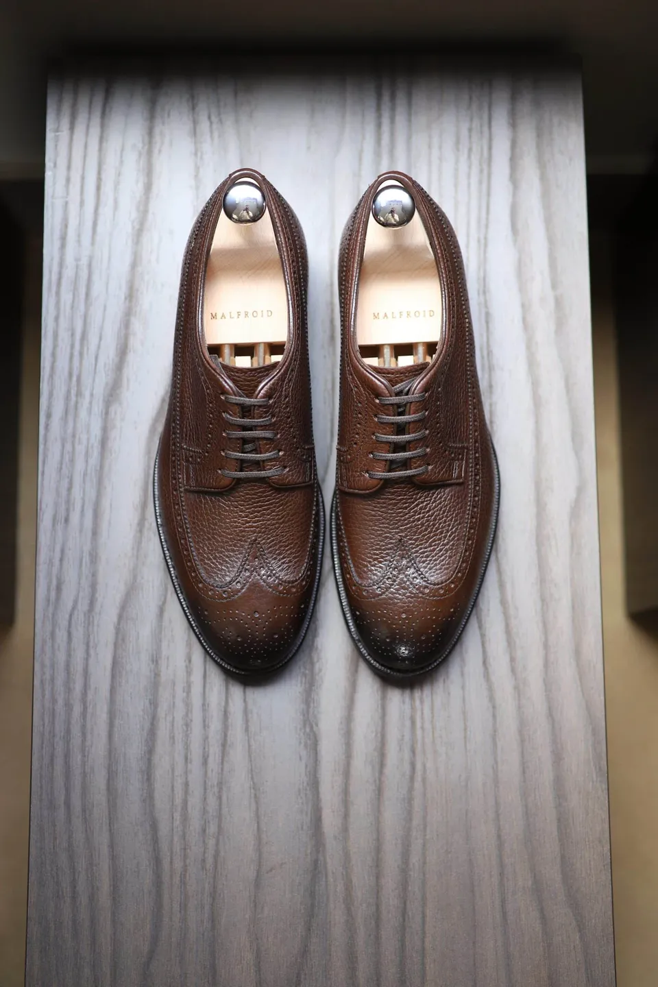 Malfroid Brogue-Master derby cuir grainé
