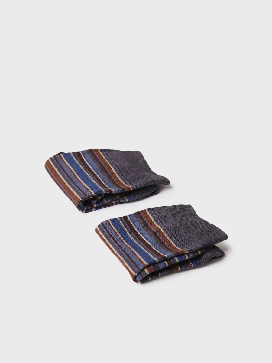Toni Pons Quel-BR chaussettes coton rayées taupe