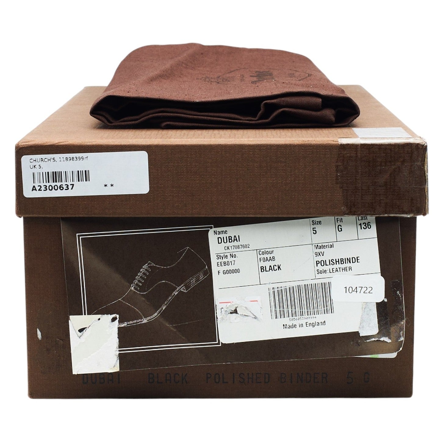 Church's Dubai richelieu cuir noir UK 5 bout droit