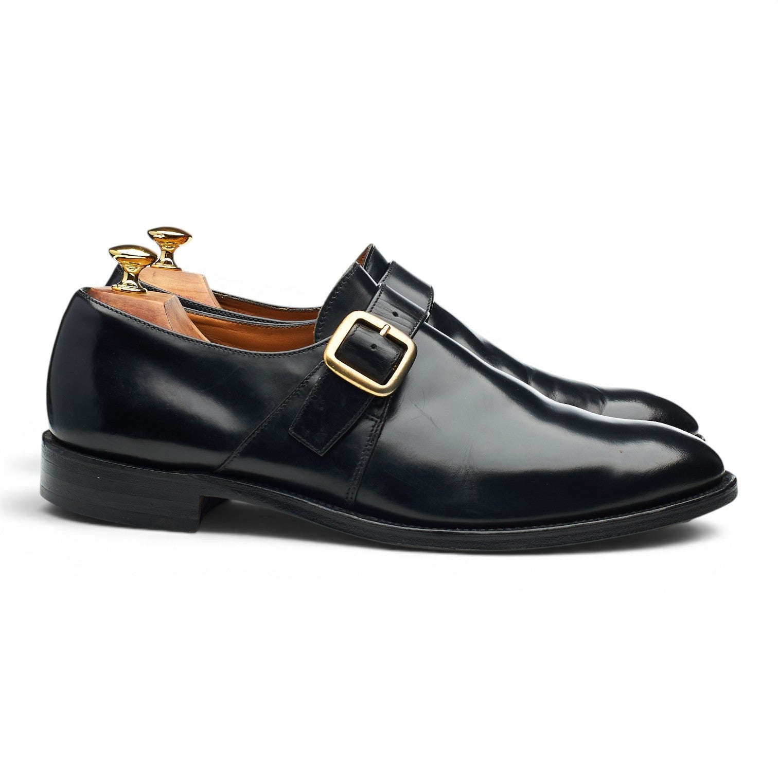 Loake Paisley chaussures monk cuir noir UK 11