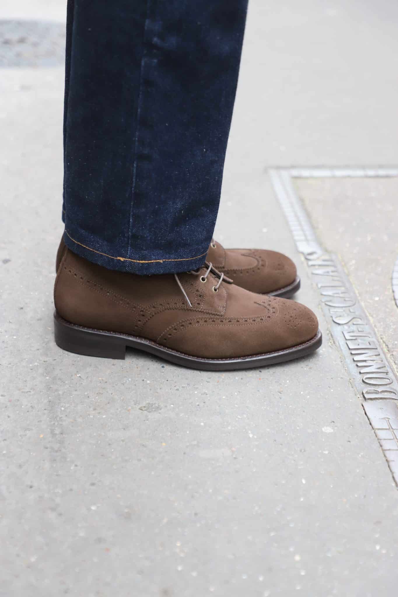 Malfroid Brogue-Master boots cuir daim chocolat