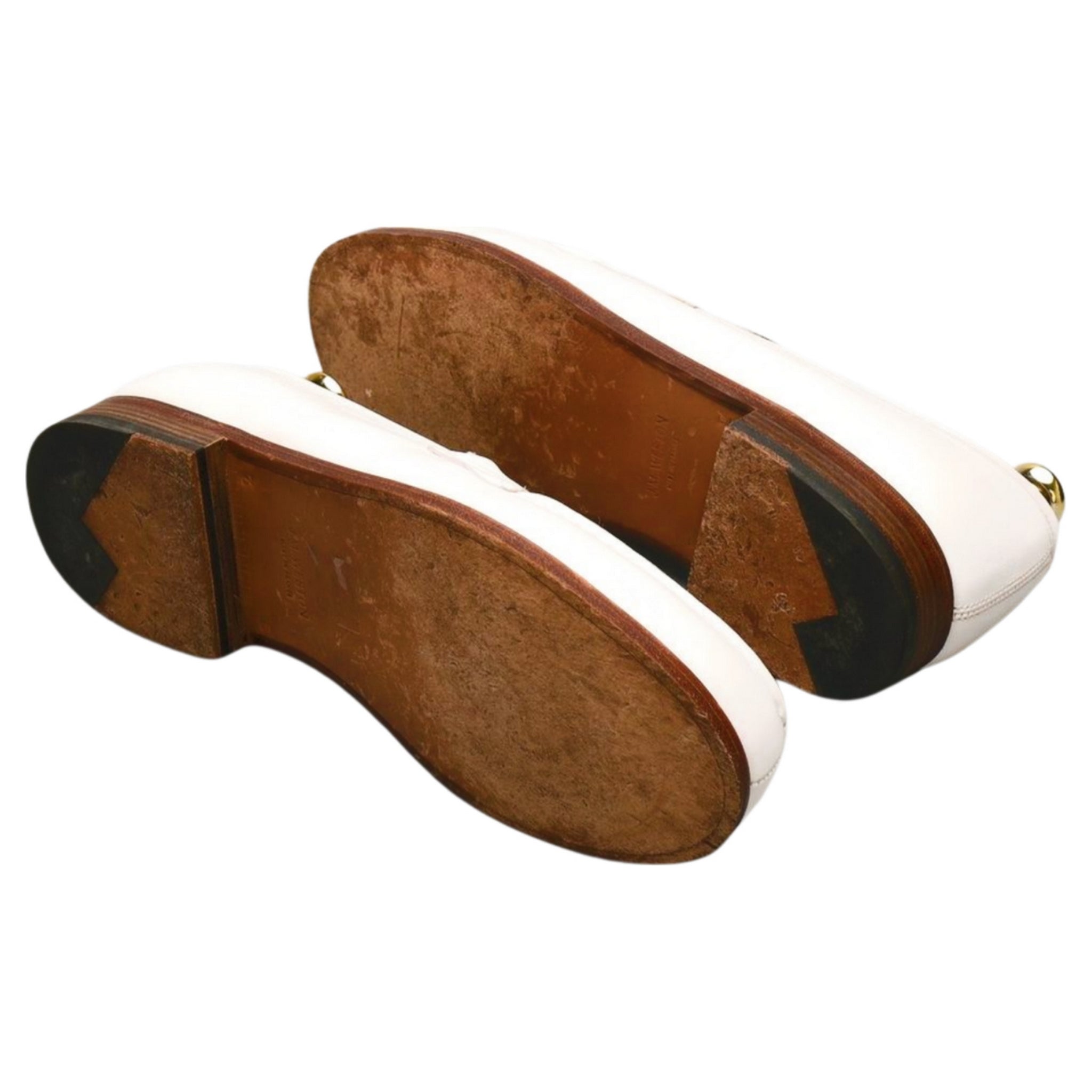 J.M. Weston 180 mocassins cuir blanc UK 8