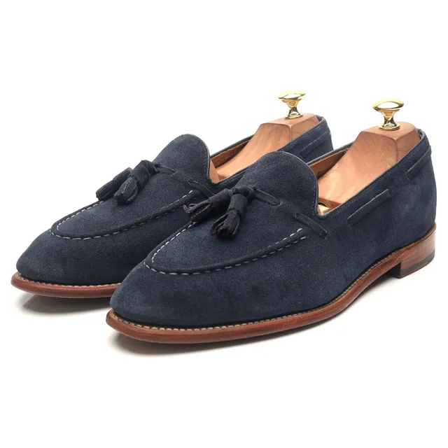 Grenson Scottie mocassins daim bleu marine pointure UK 10