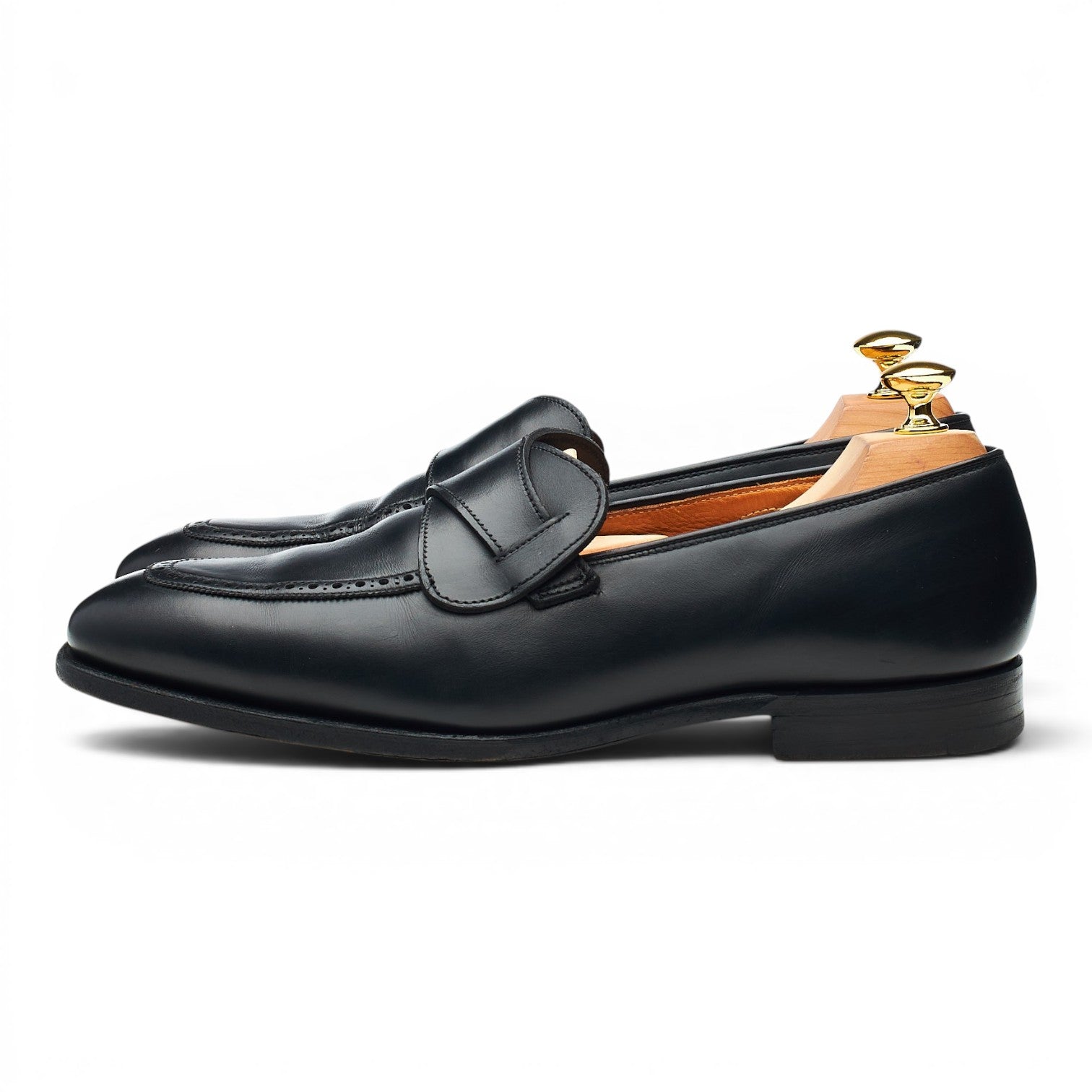 George Cleverley Matthew mocassins cuir noir UK 7