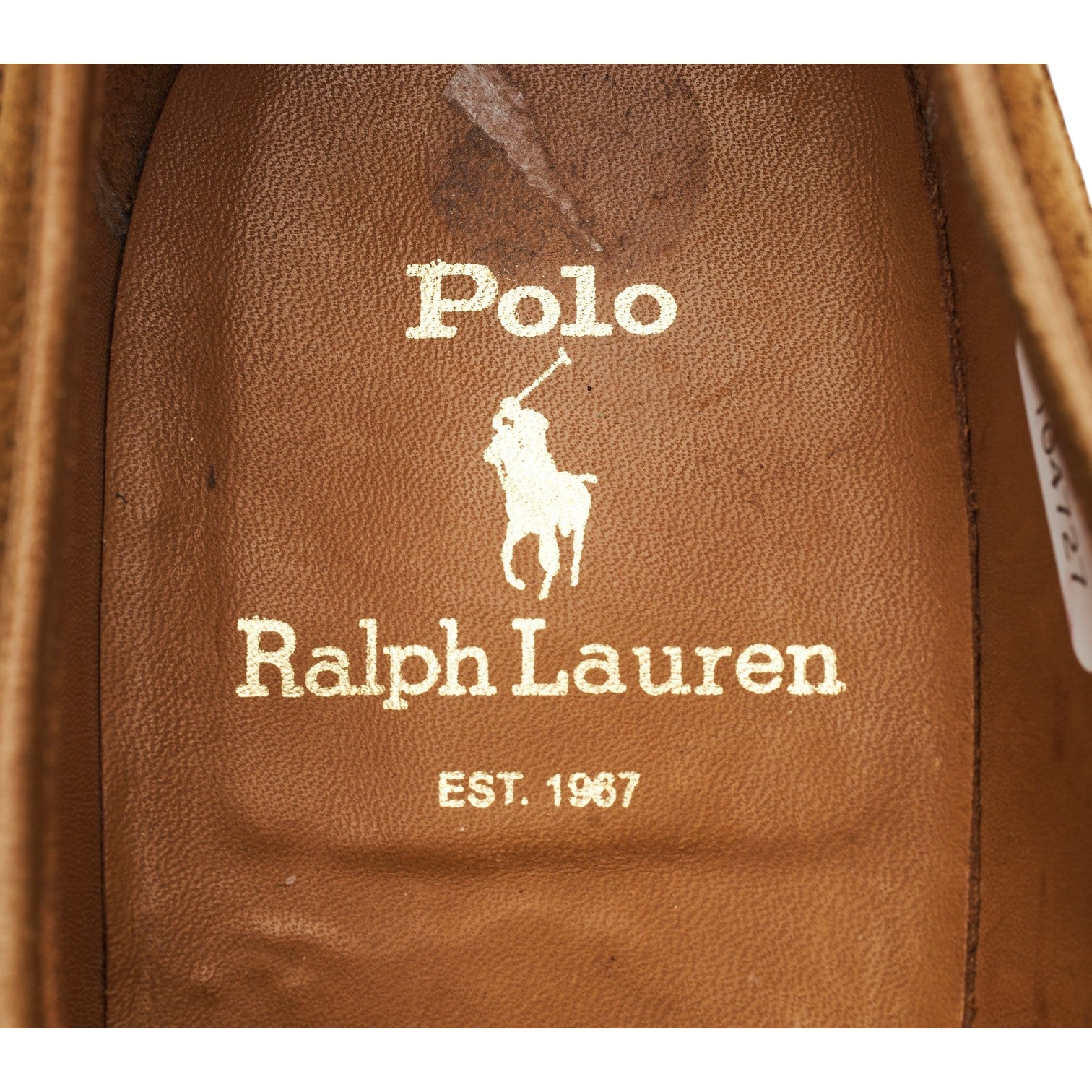 Ralph Lauren Brenton derby brogue daim marron UK 7.5