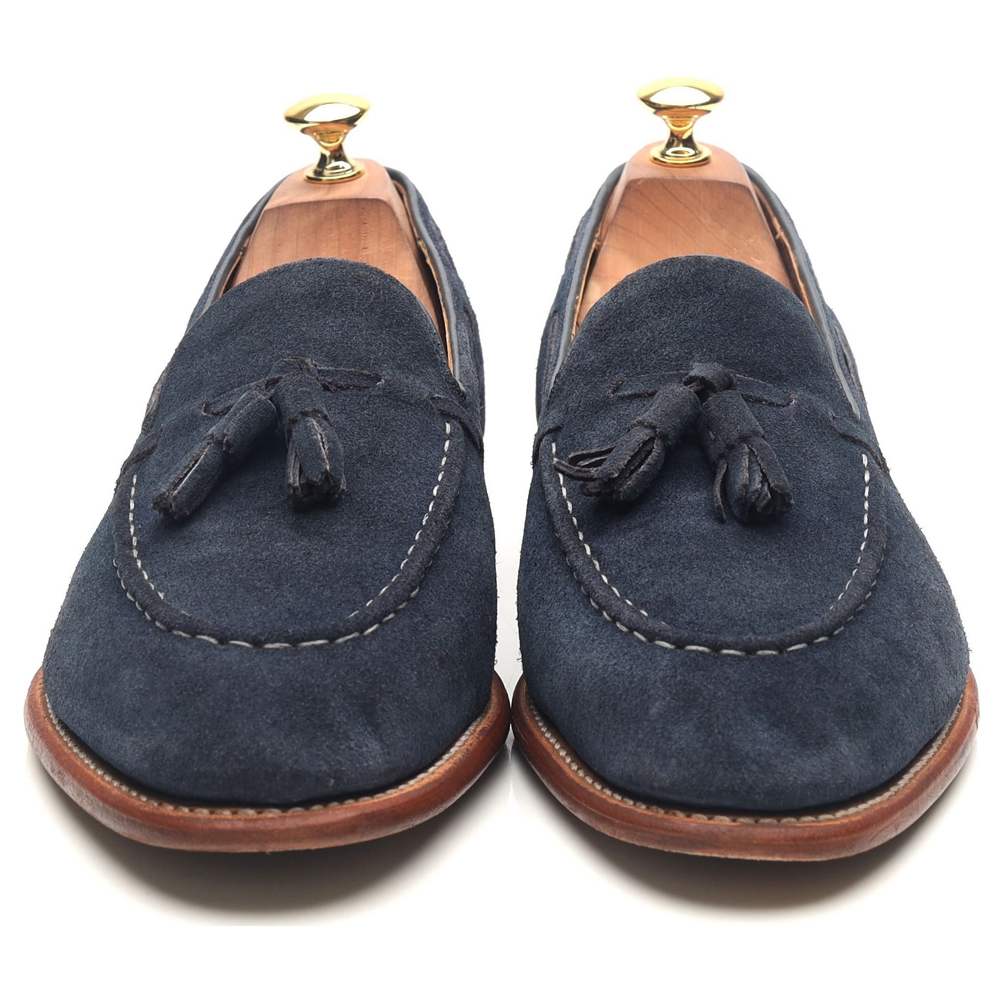 Grenson Scottie mocassins daim bleu marine pointure UK 10