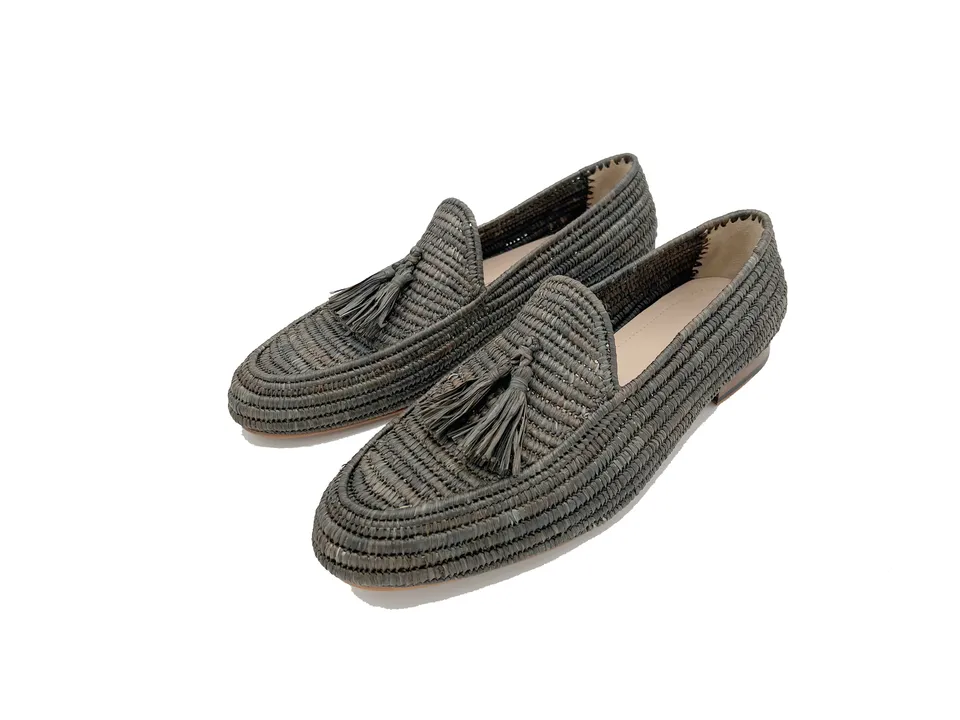 Contre-Allée Bachko mocassin raphia homme