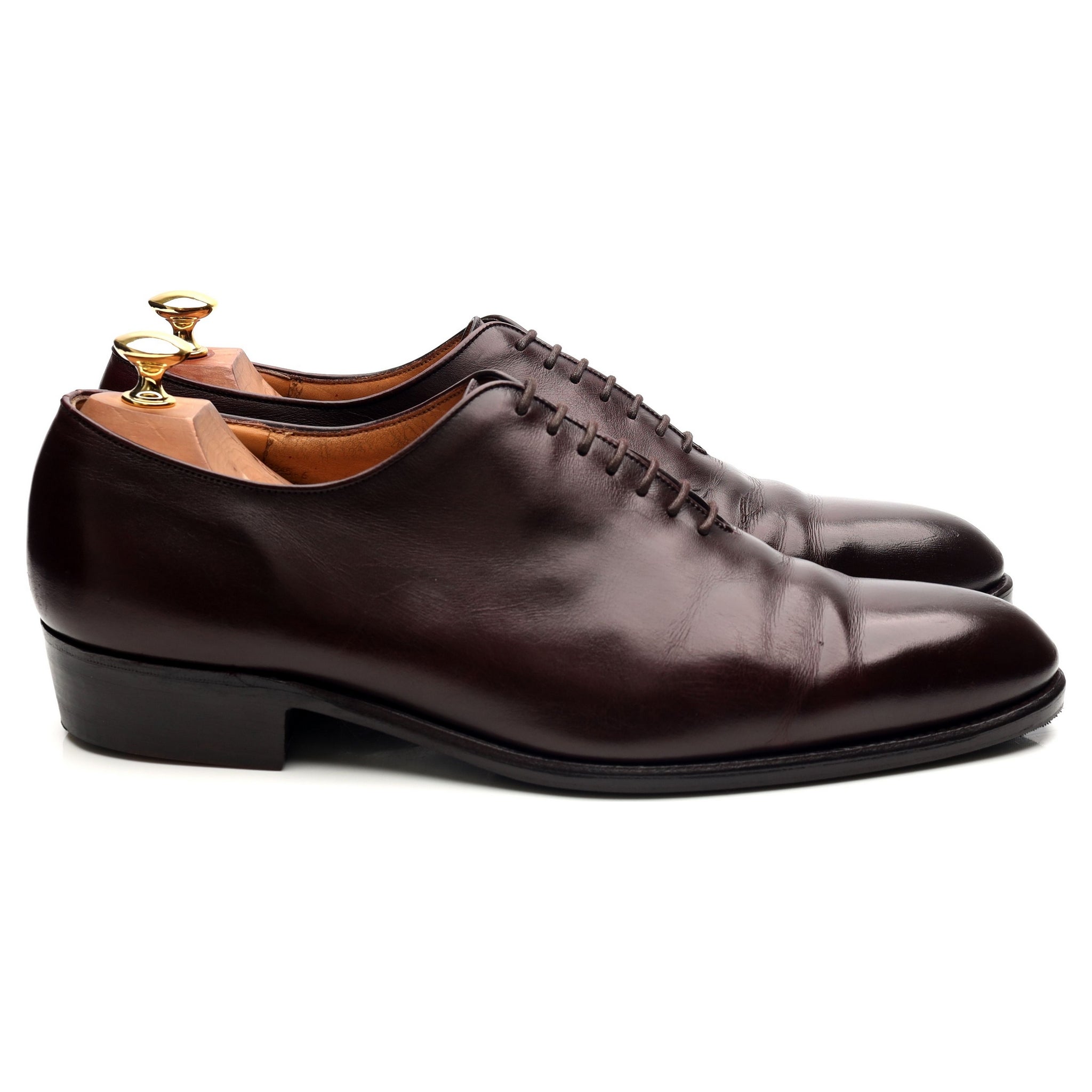 J.M. Weston wholecut oxford cuir bordeaux UK 10 semelle cuir