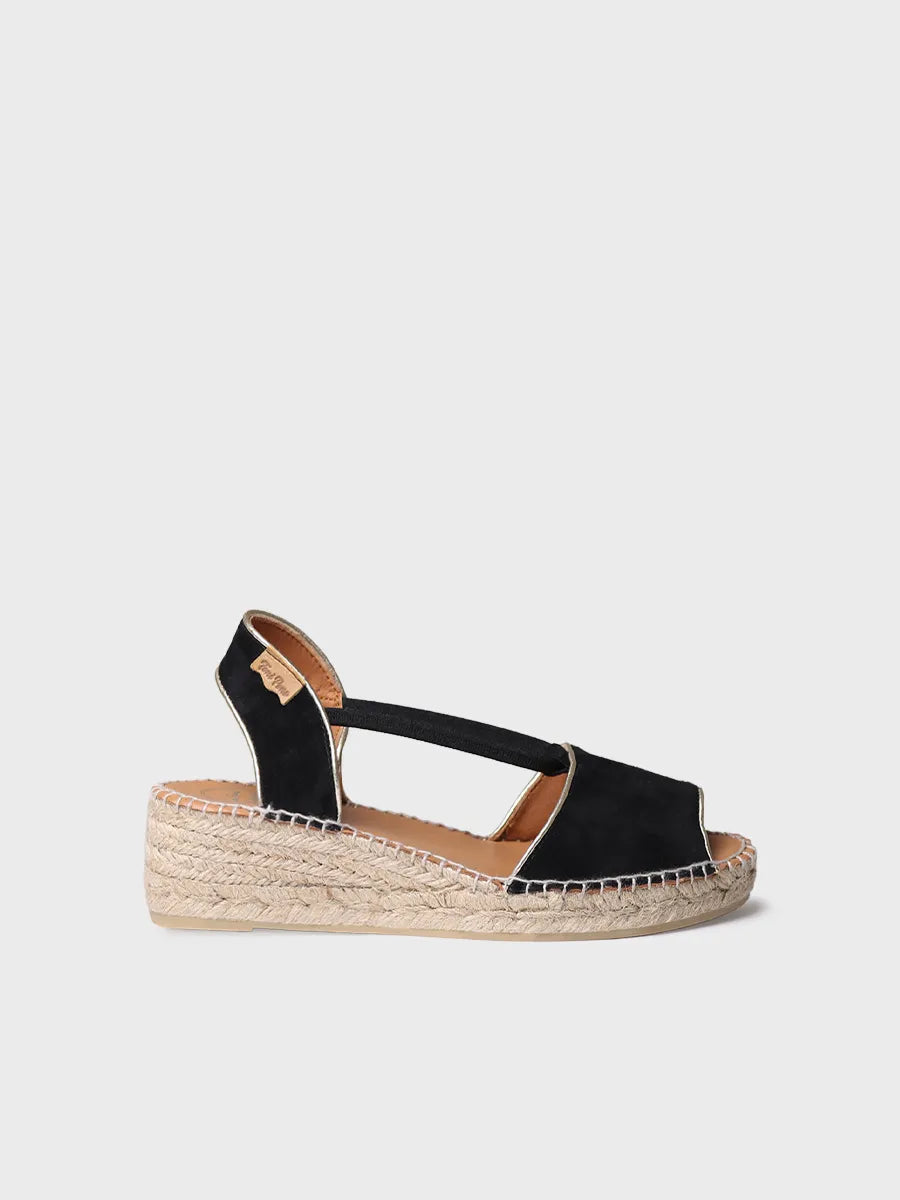 Toni Pons Bilda espadrilles compensées suède noir