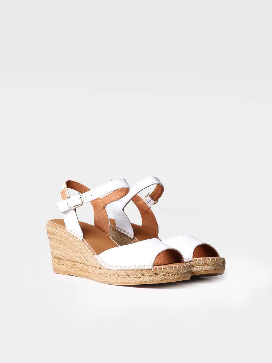 Toni Pons Sia-P espadrilles compensées cuir blanc