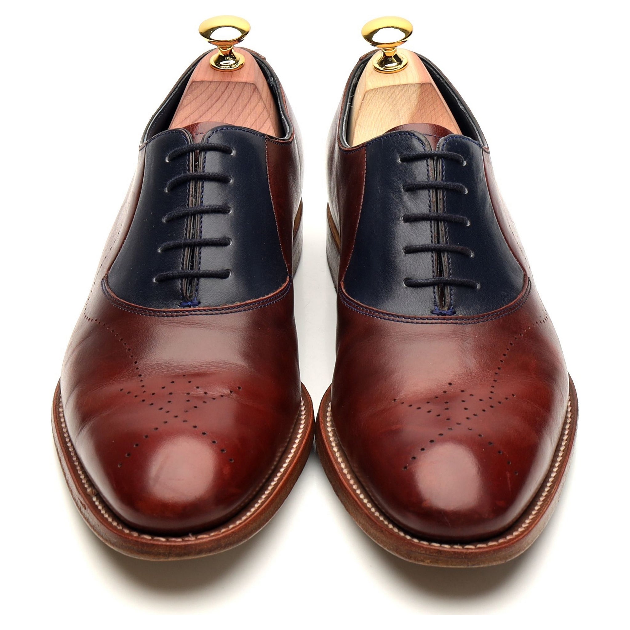 Barker Harry richelieu cuir bordeaux marine UK 7.5