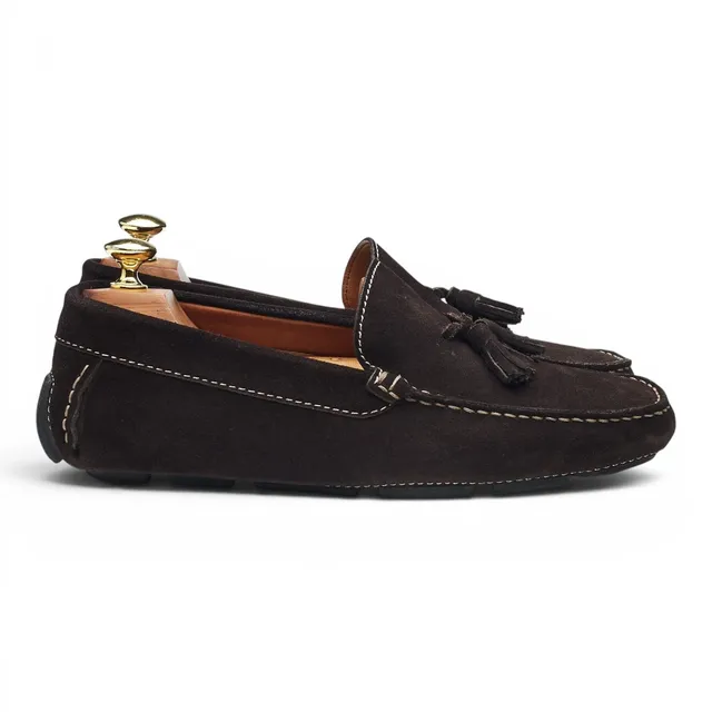 Crockett & Jones Parma mocassins suède marron UK 7