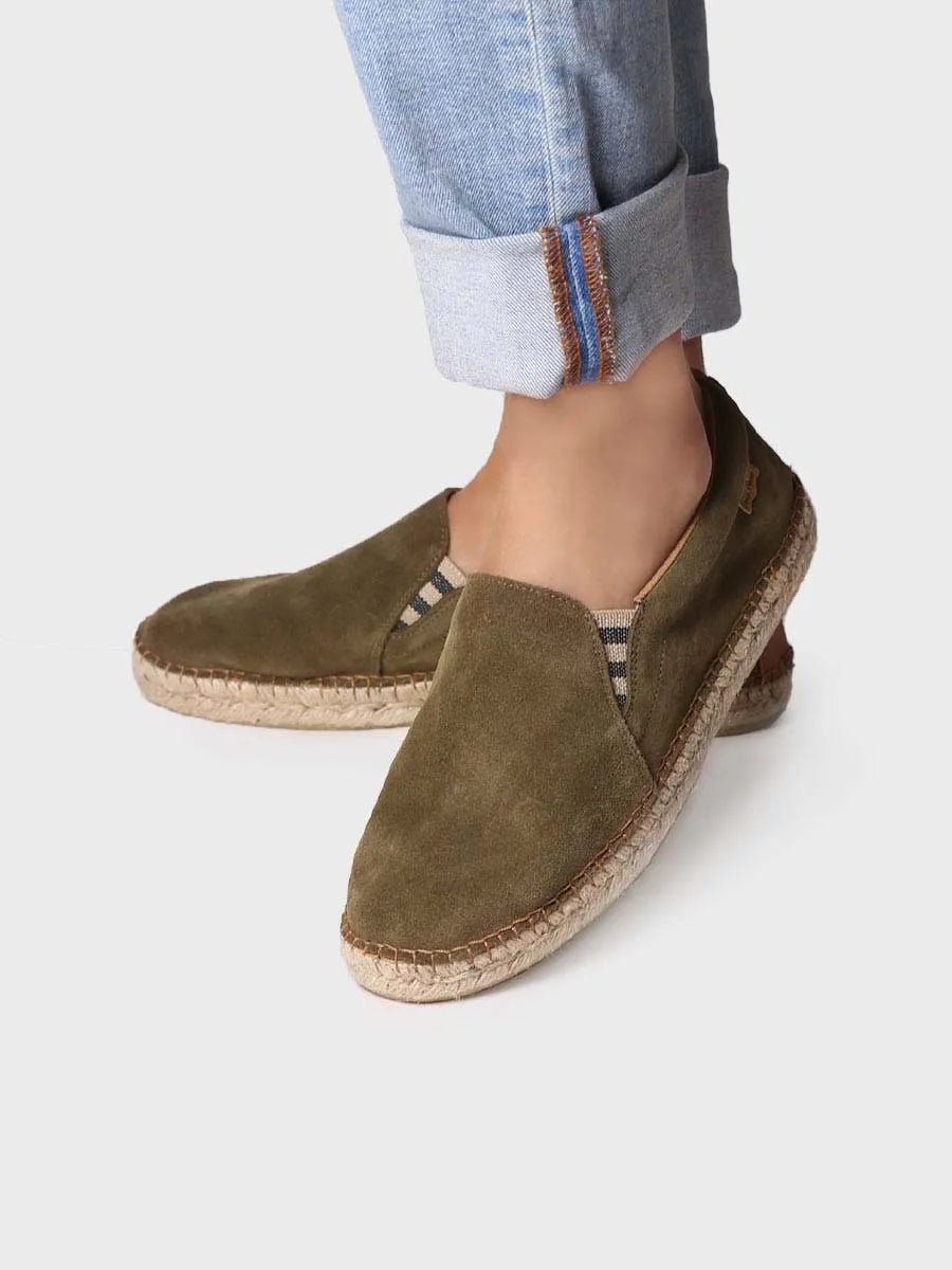 Toni Pons Marti espadrille homme cuir suède army