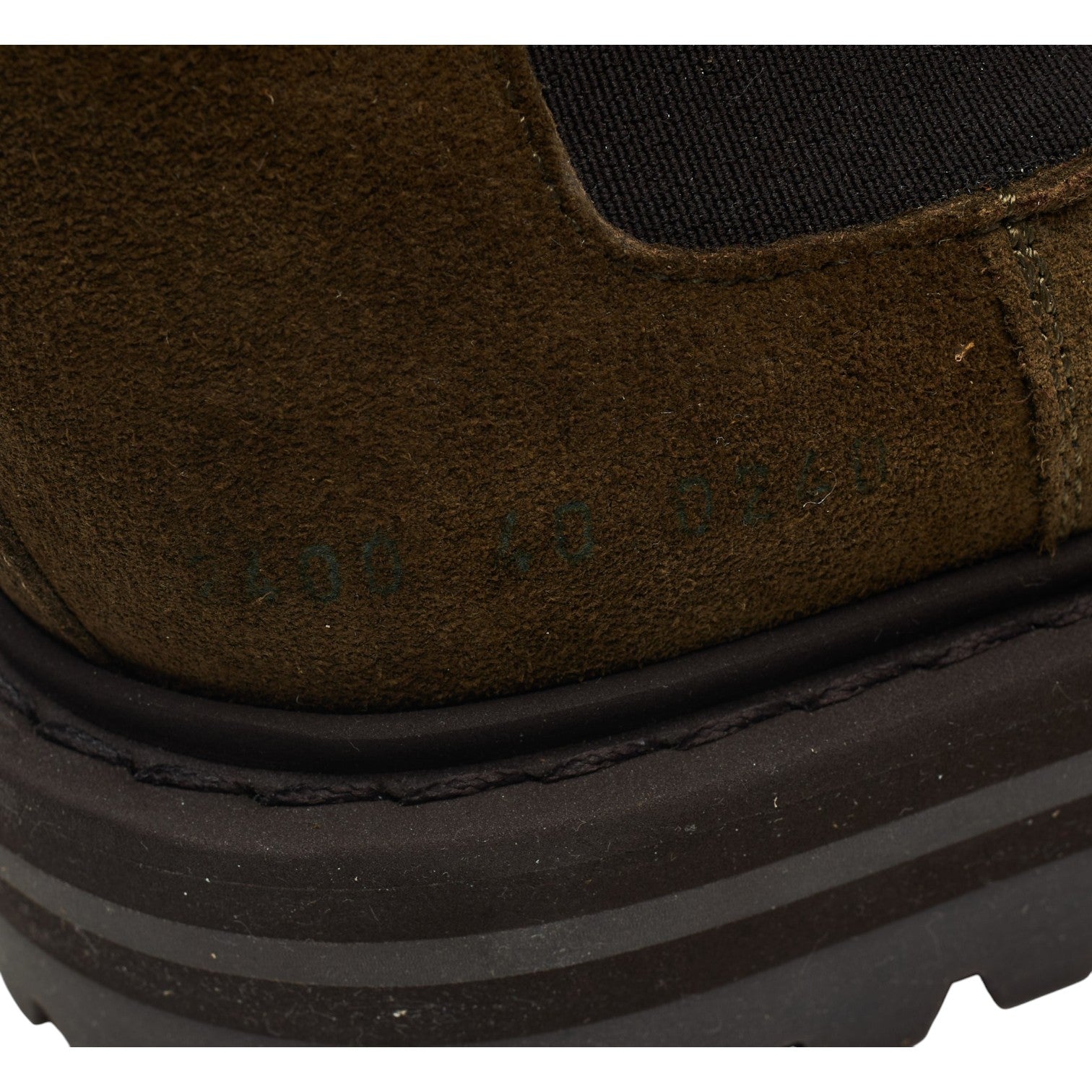 Common Projects Chelsea bottines daim vert foncé UK 6