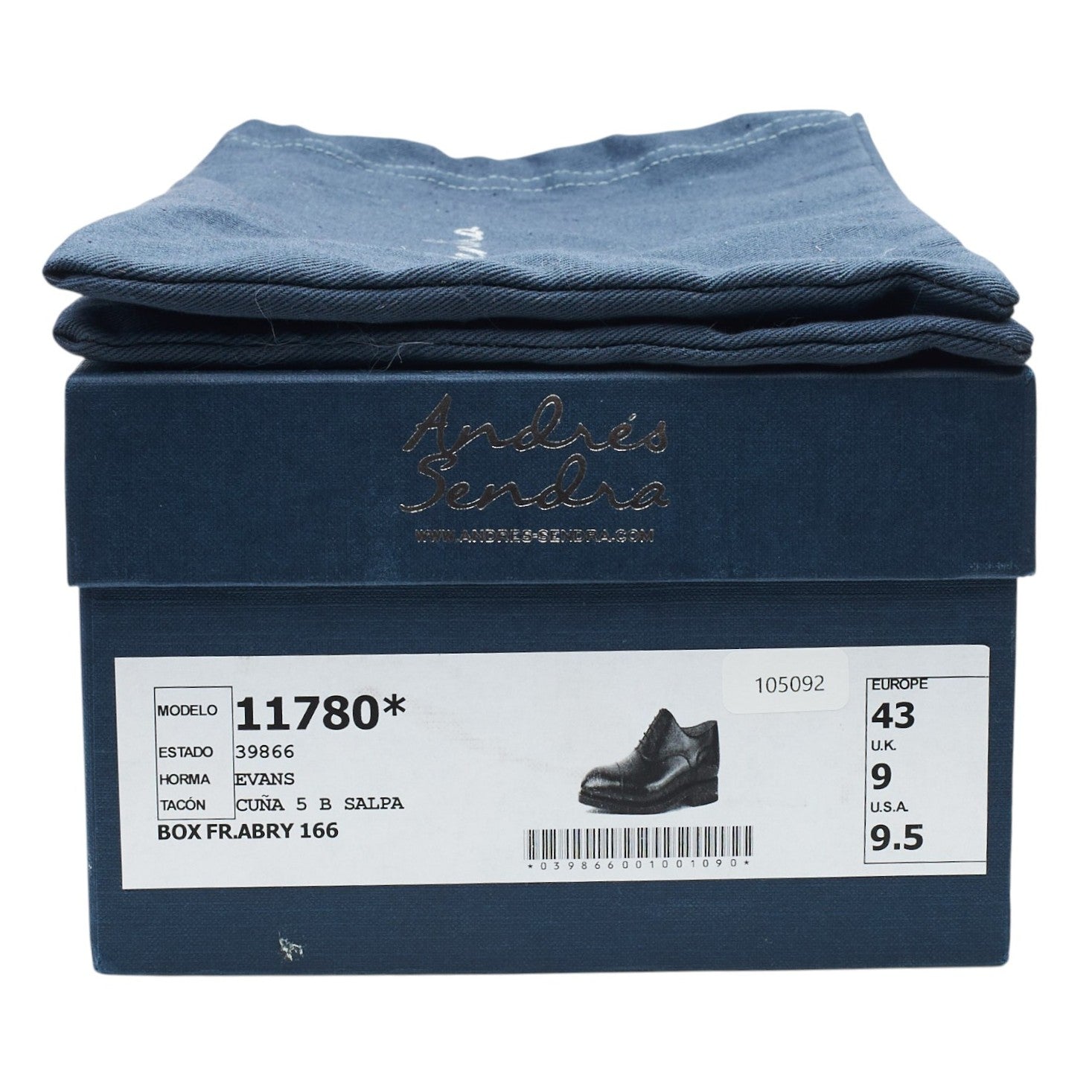 Andres Sendra 11780 oxford cuir marron UK 9
