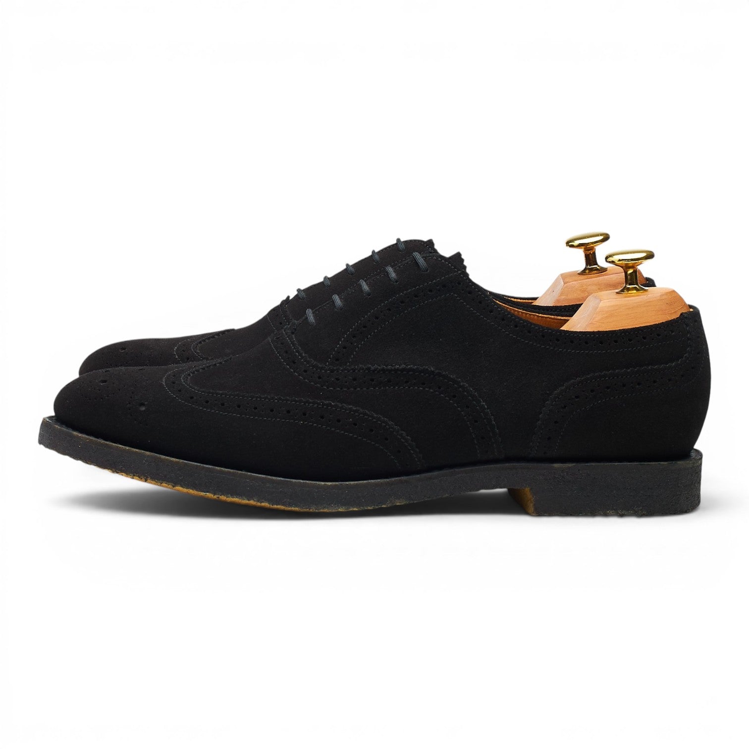 Loake Oxford Brogue chaussures daim noir 8,5