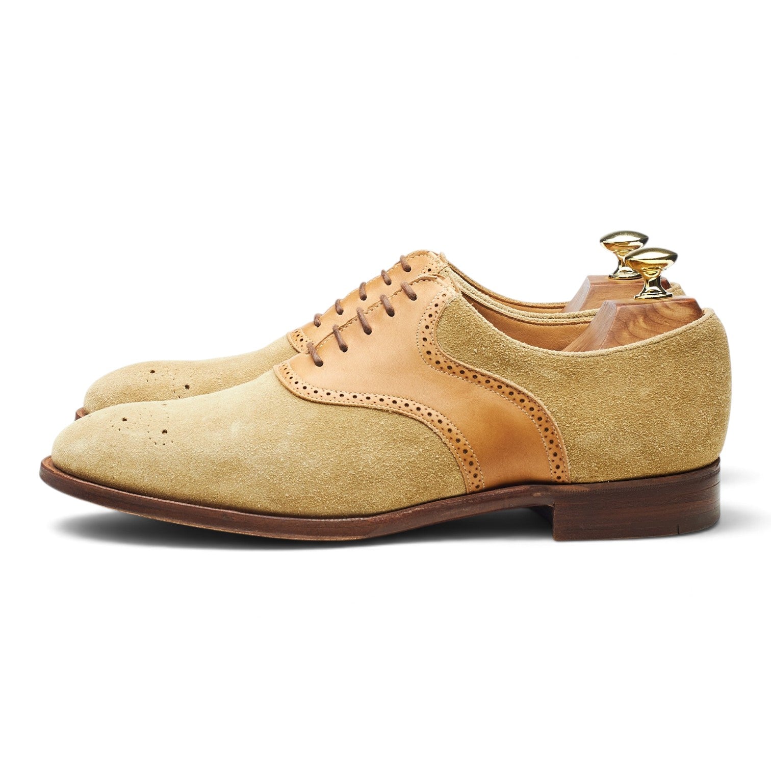 Peal & Co richelieu saddle daim beige UK 7,5