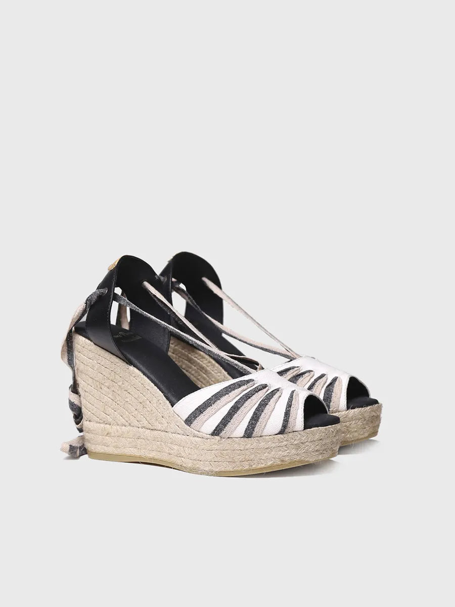 Toni Pons Pals-NC sandales compensées écru-noir 11 cm