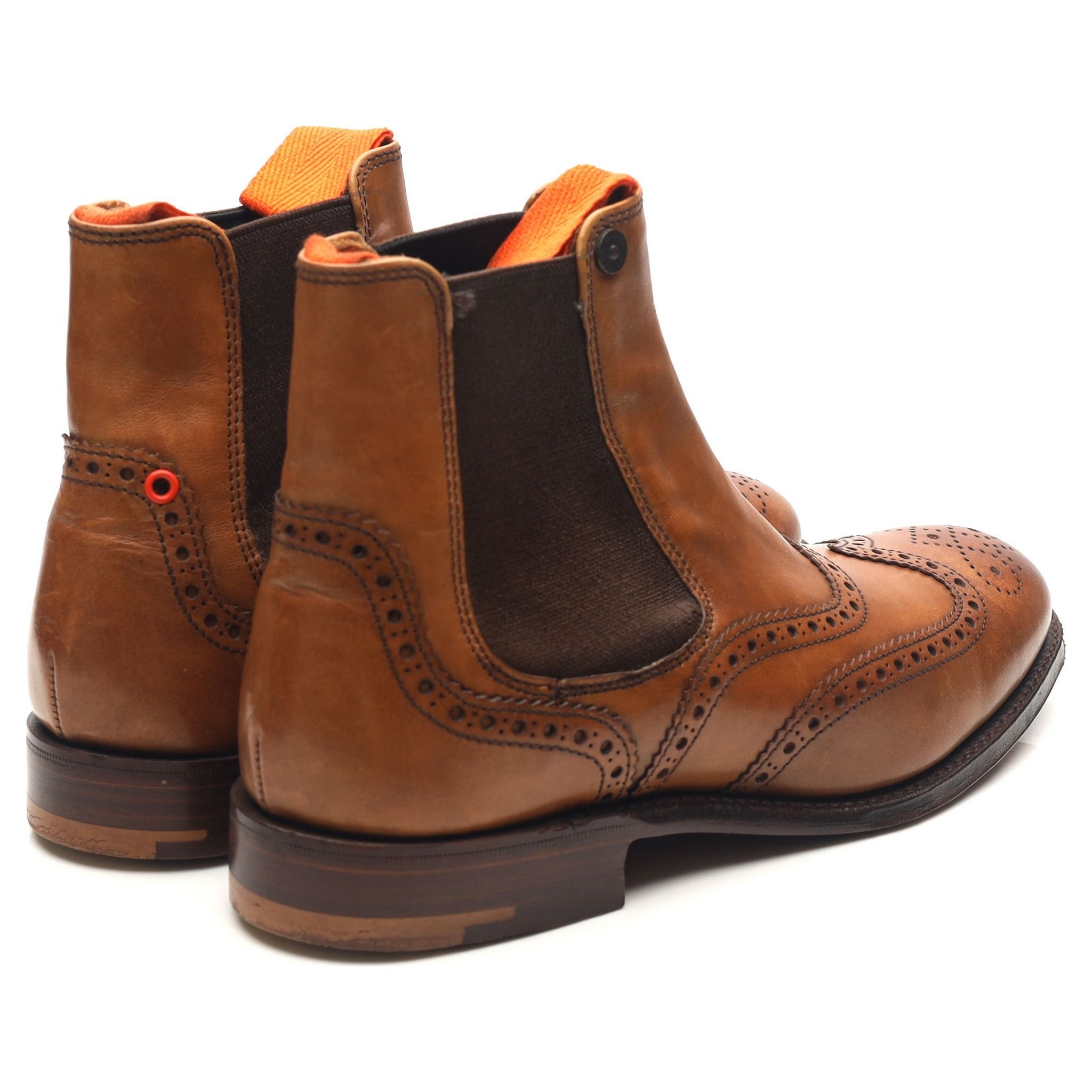 Superdry Chelsea boots brogue cuir marron UK 4