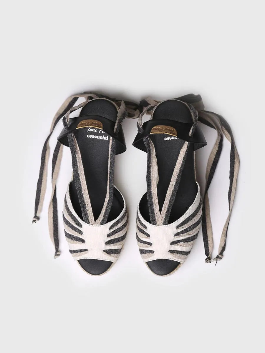 Toni Pons Pals-NC sandales compensées écru-noir 11 cm