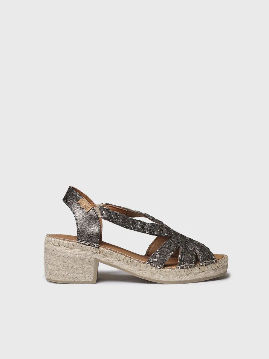Toni Pons Doris espadrille femme tissu métallisé talon 4 cm