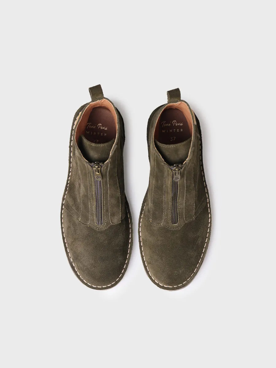 Toni Pons India-SY bottine suède kaki femme