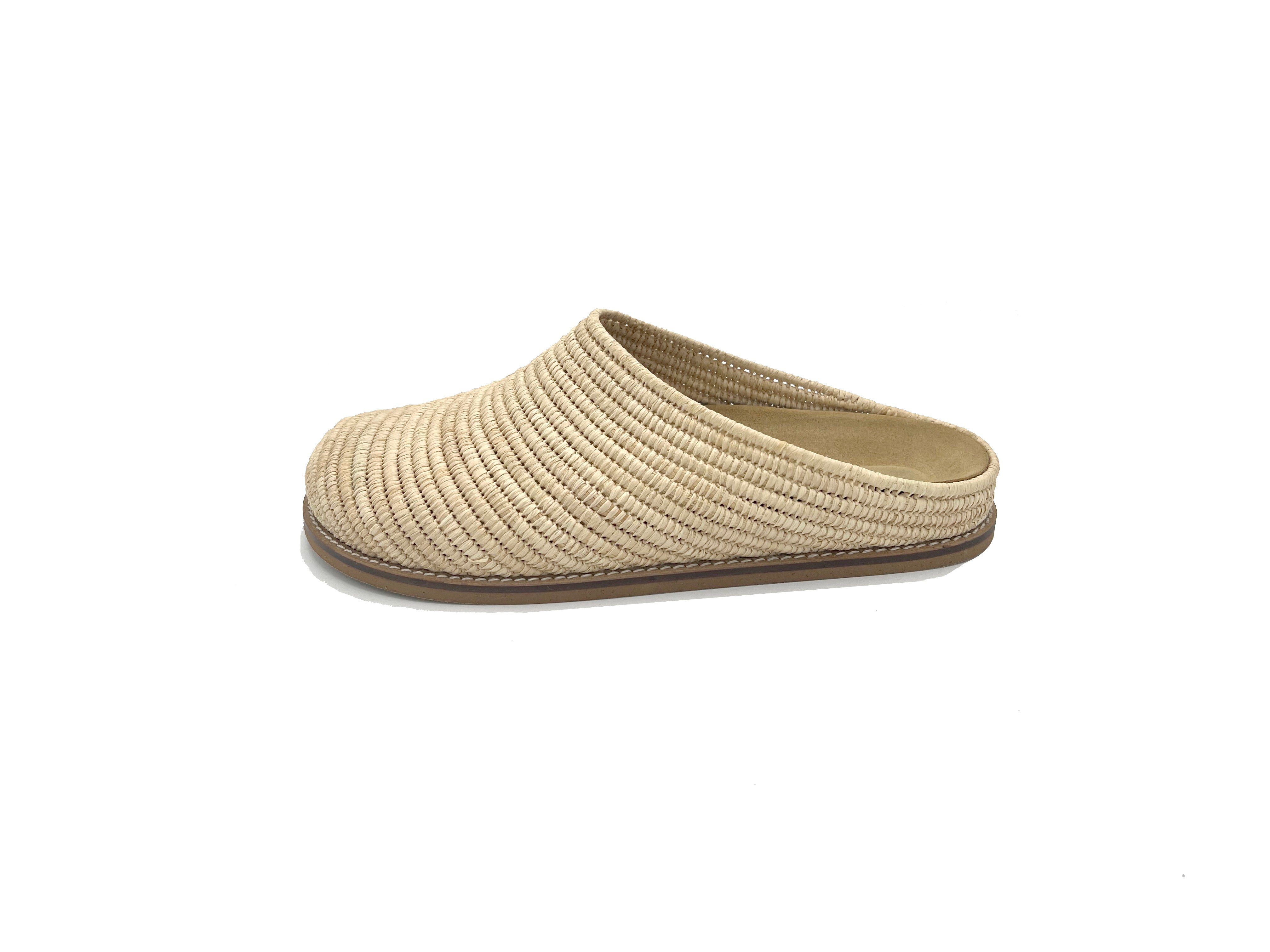 Contre-Allée Bousbir sabot femme raphia beige naturel